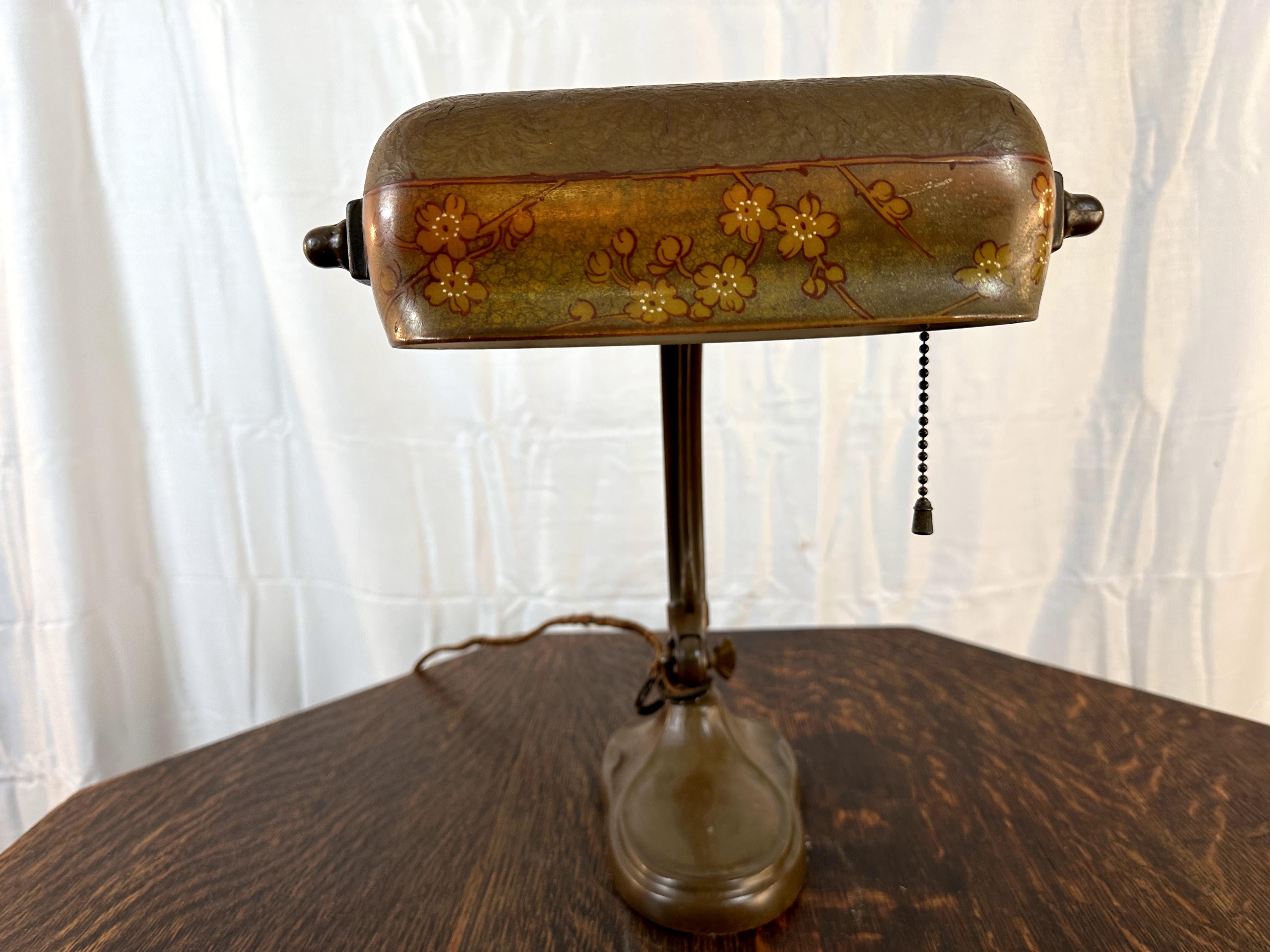 Bronzo Lampada da tavolo/scrivania antica Handel - ERA STICKLEY - W2339 in vendita