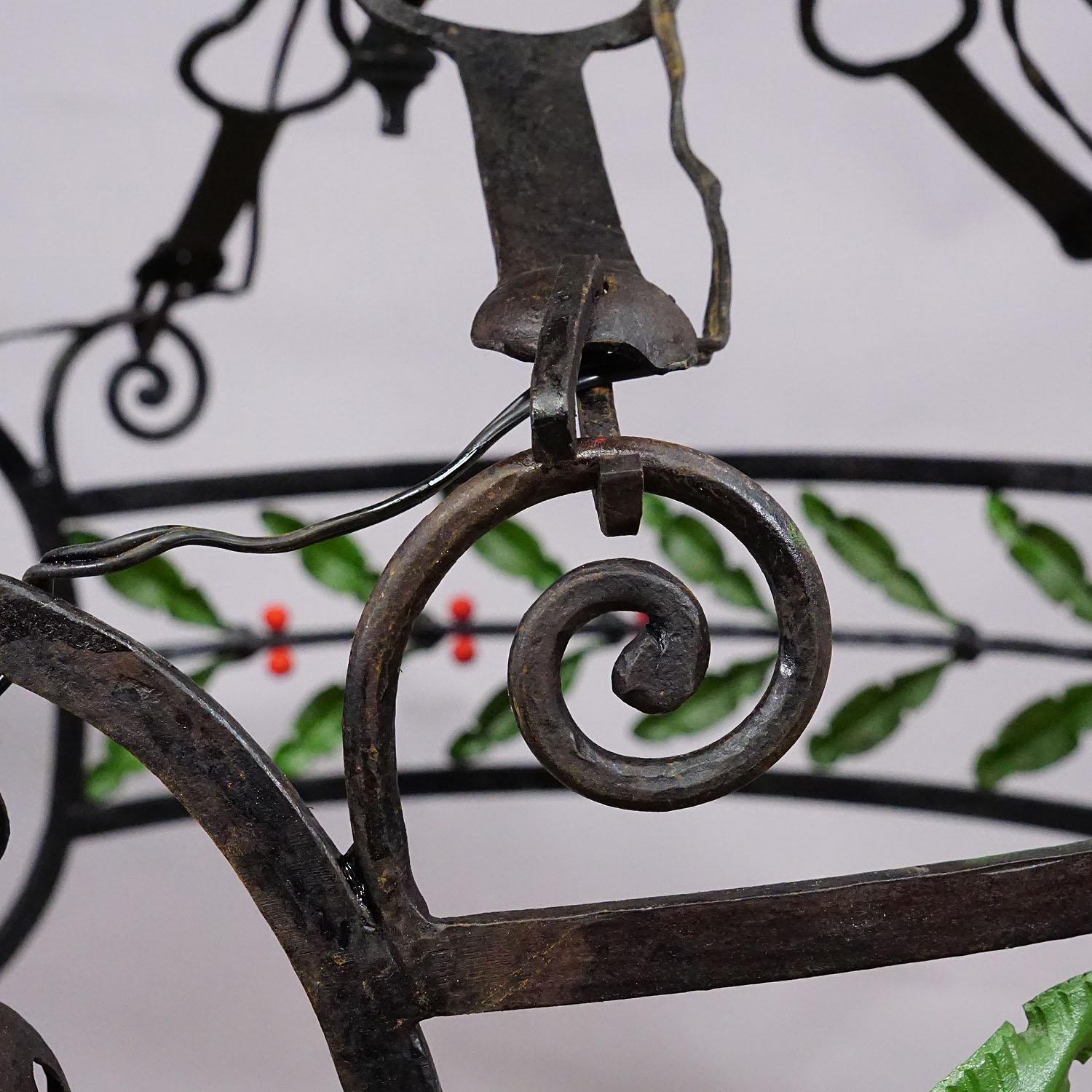Antique Handforged Iron Chandelier, Germany ca. 1900 For Sale 4