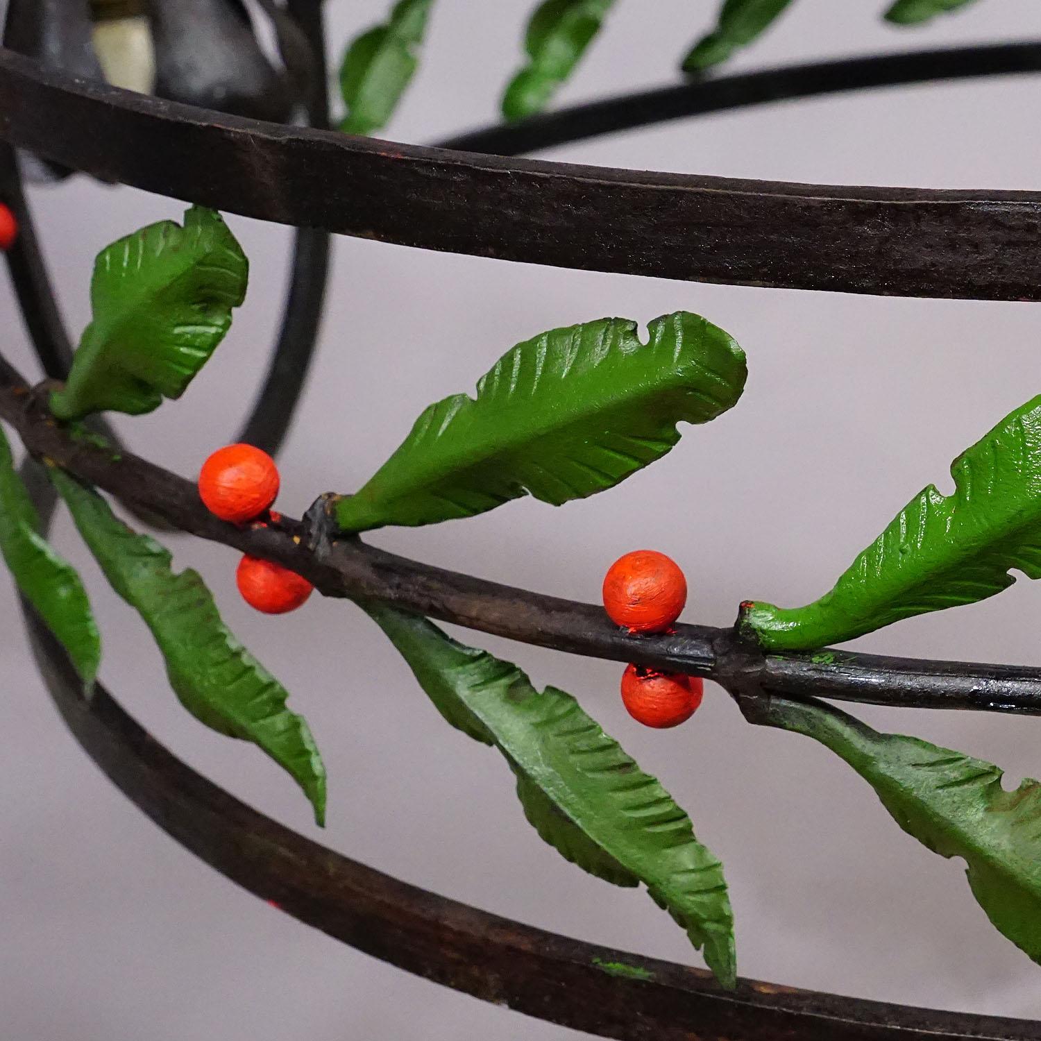 Forged Antique Handforged Iron Chandelier, Germany ca. 1900 For Sale