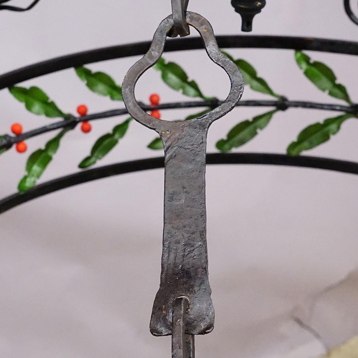 Antique Handforged Iron Chandelier, Germany ca. 1900 For Sale 1