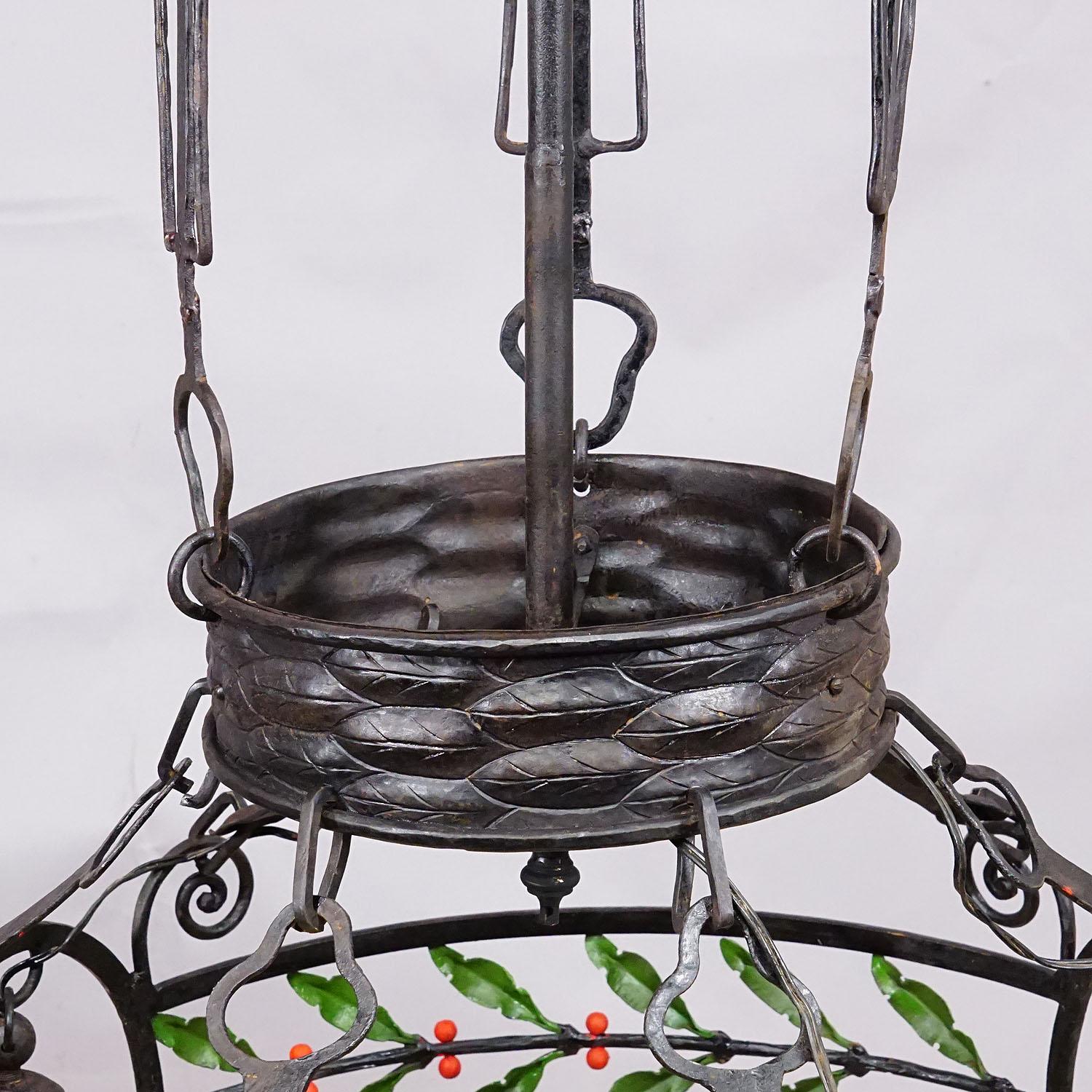 Antique Handforged Iron Chandelier, Germany ca. 1900 For Sale 2