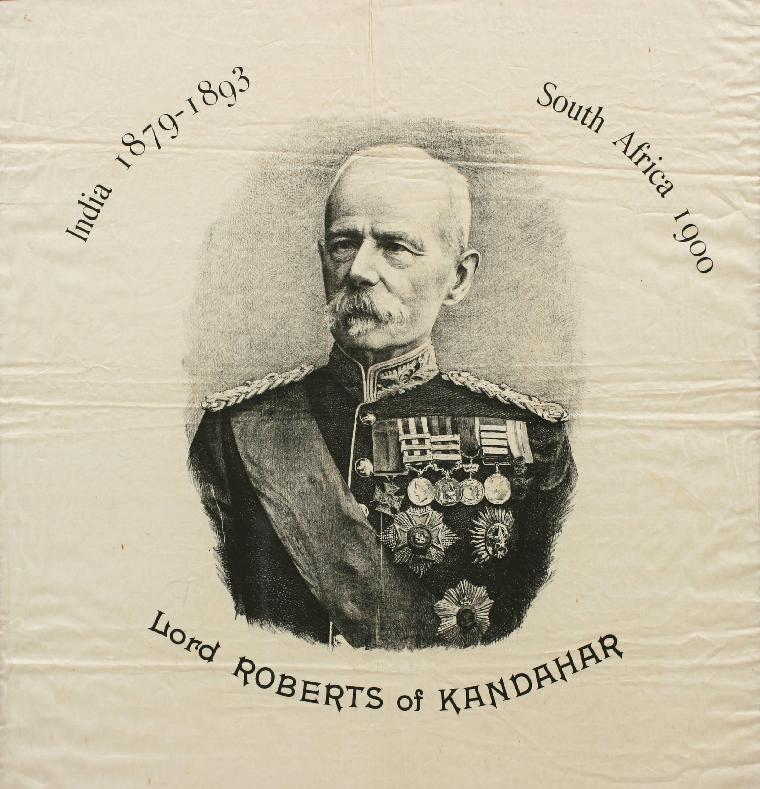 Sporting Art Antique Handkerchief of Lord Roberts of Kandahar For Sale