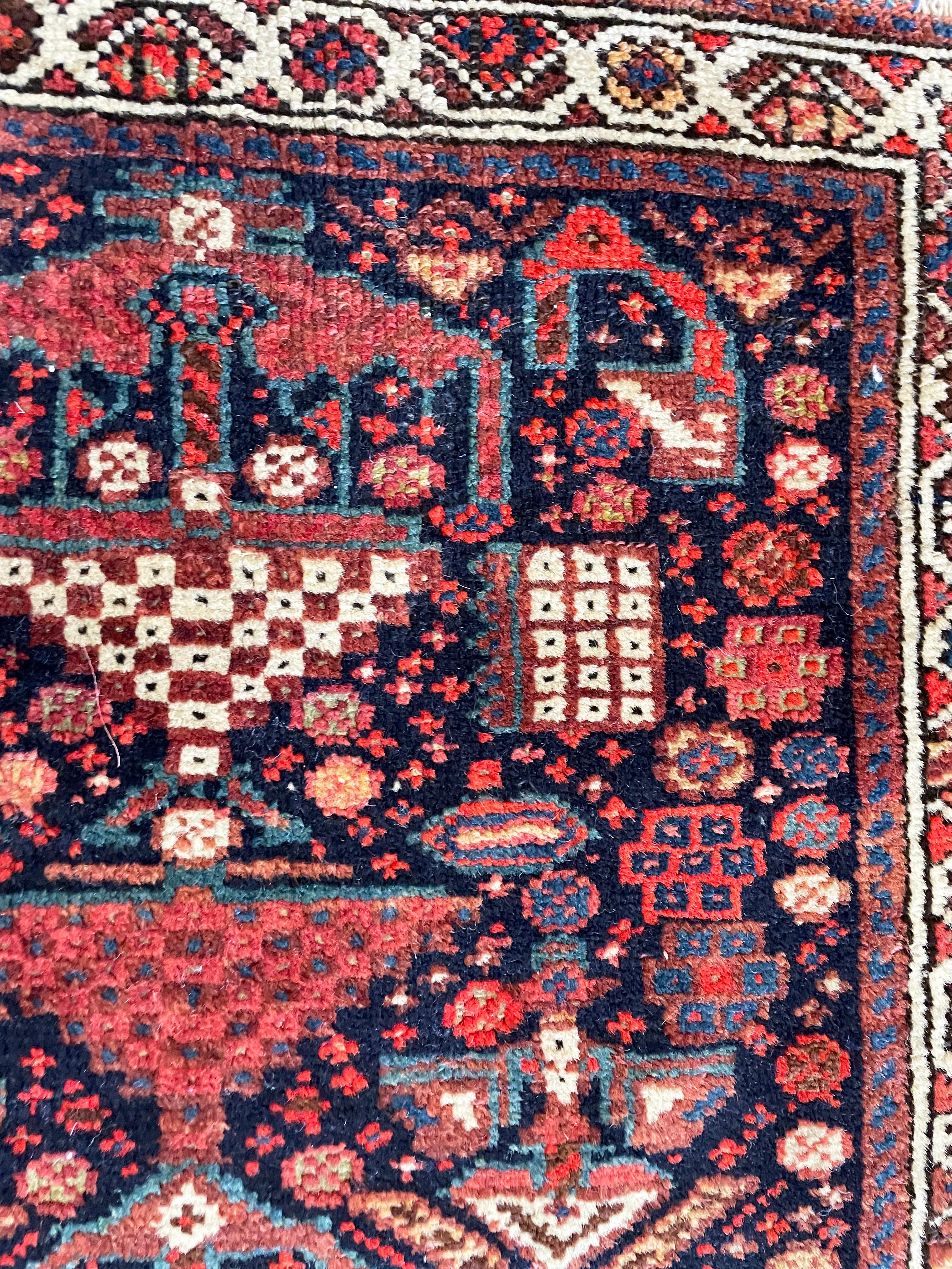 Antique Handmade Azerbaijan Rug/ Bag In Good Condition For Sale In Evanston, IL