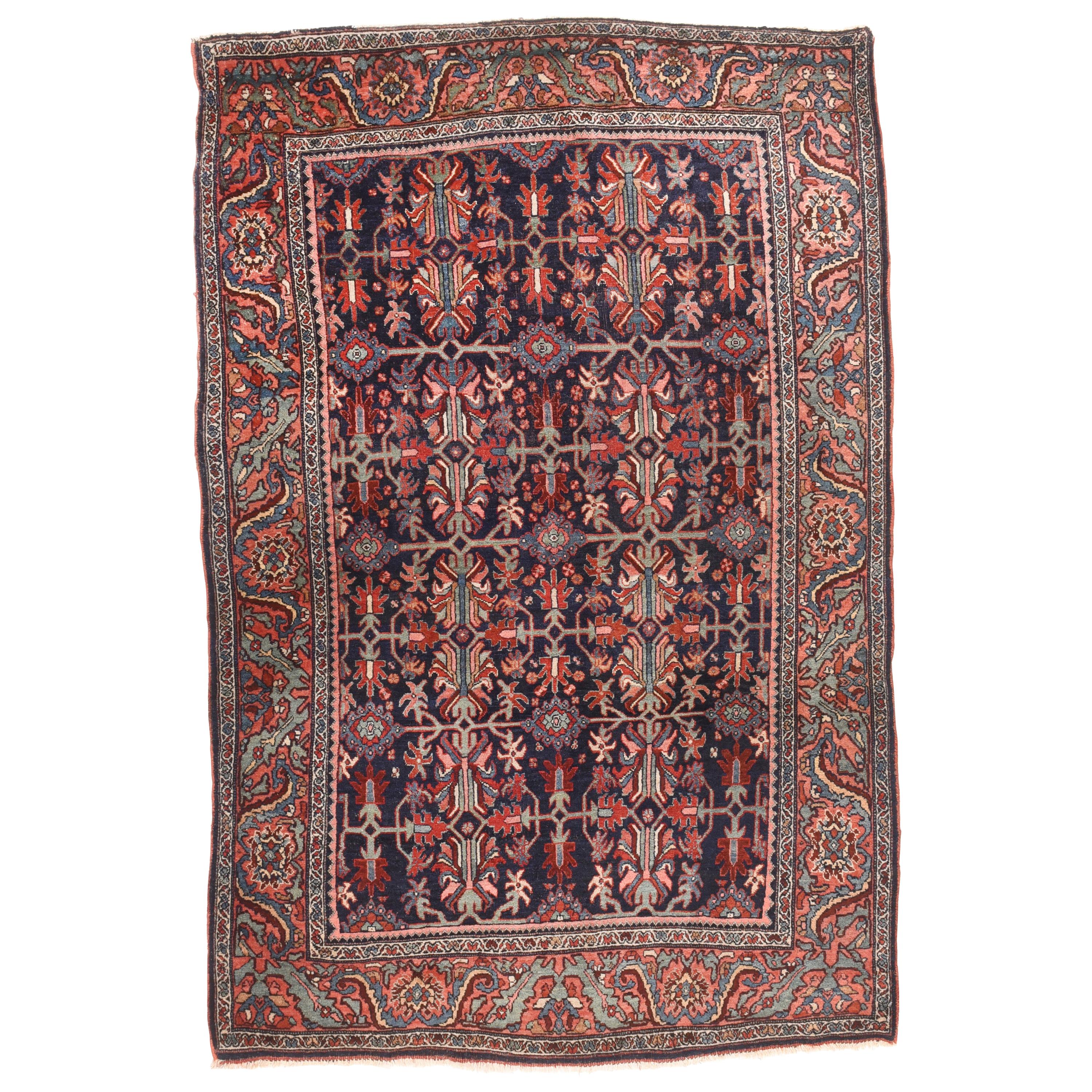 Antique Handmade Bidjar Persian Rug For Sale