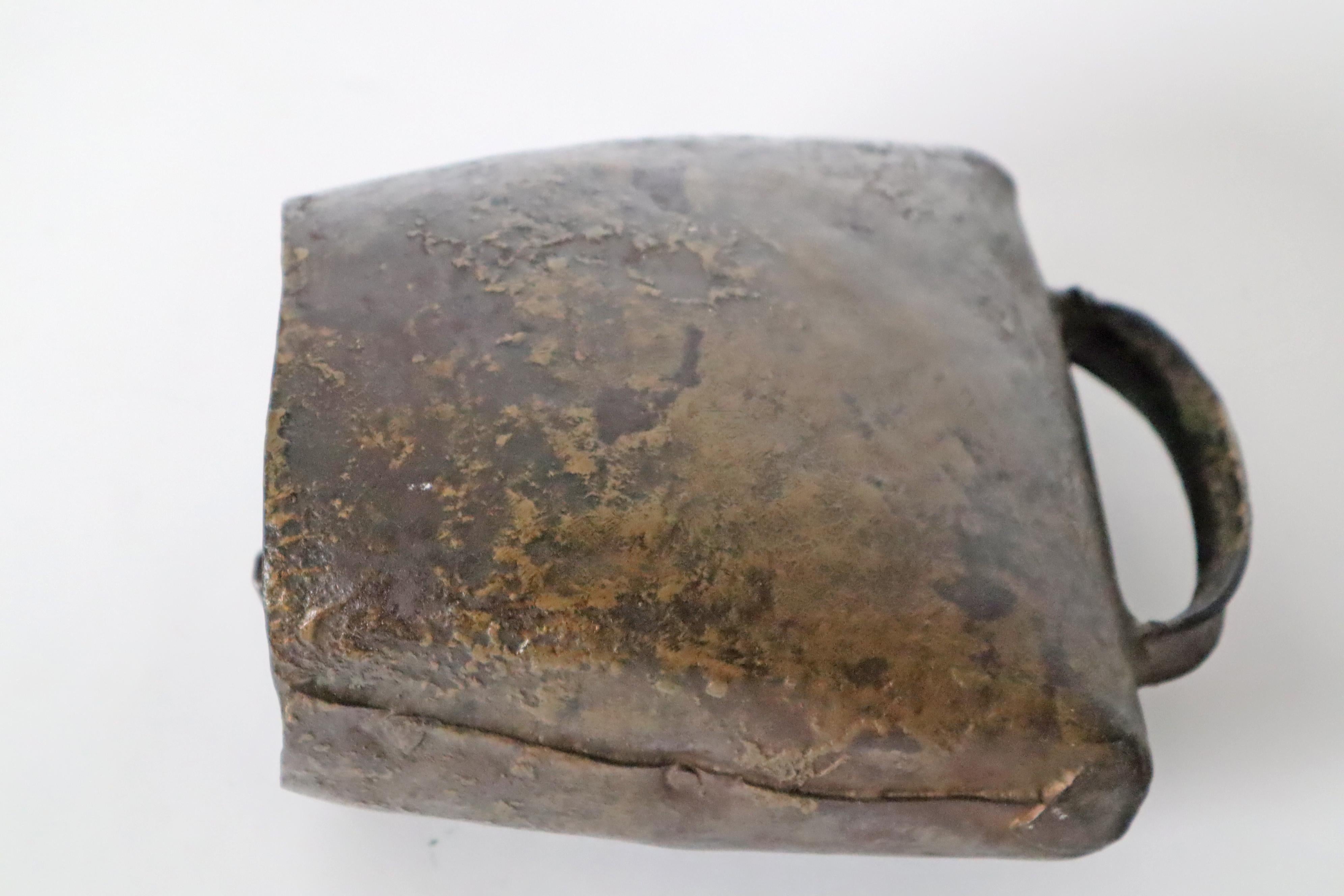 Antique Handmade Bronze Cowbell From Switzerland 1850s For Sale 3