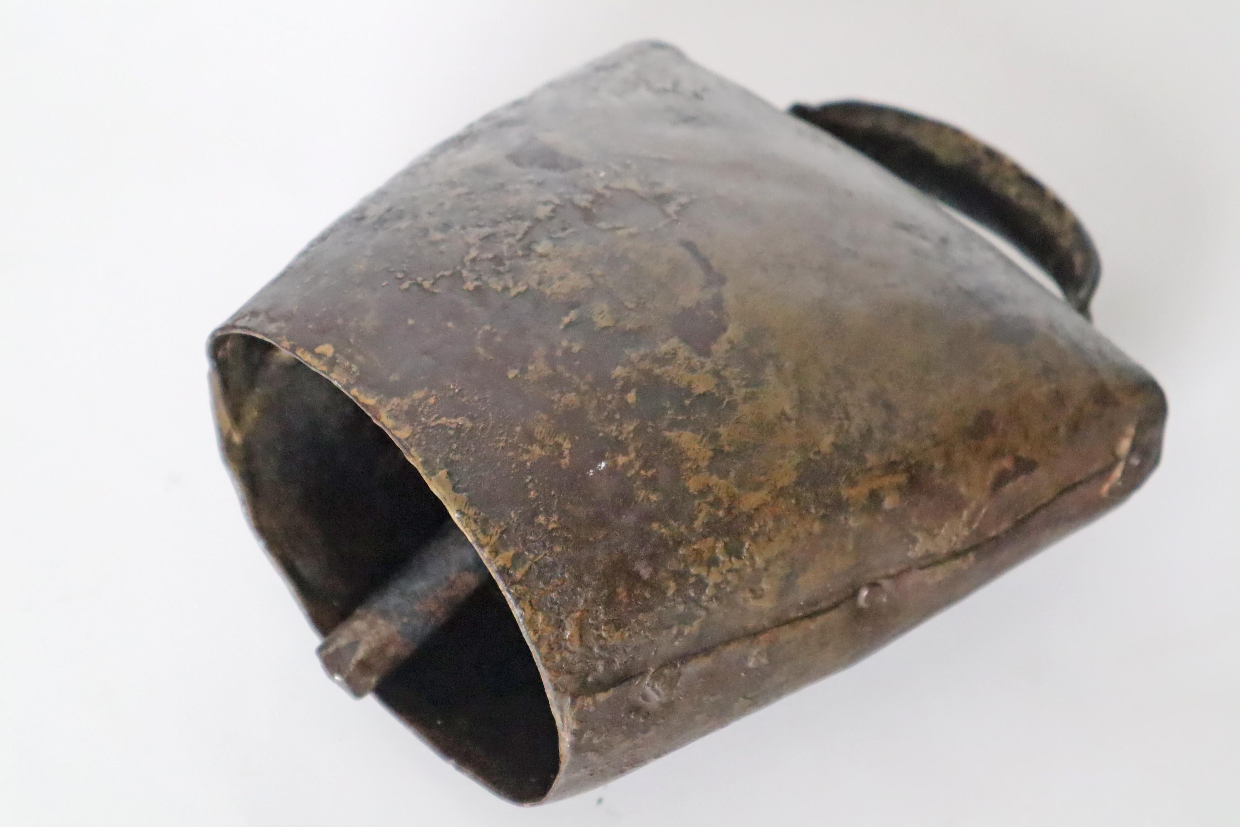 Antique Handmade Bronze Cowbell From Switzerland 1850s For Sale 4