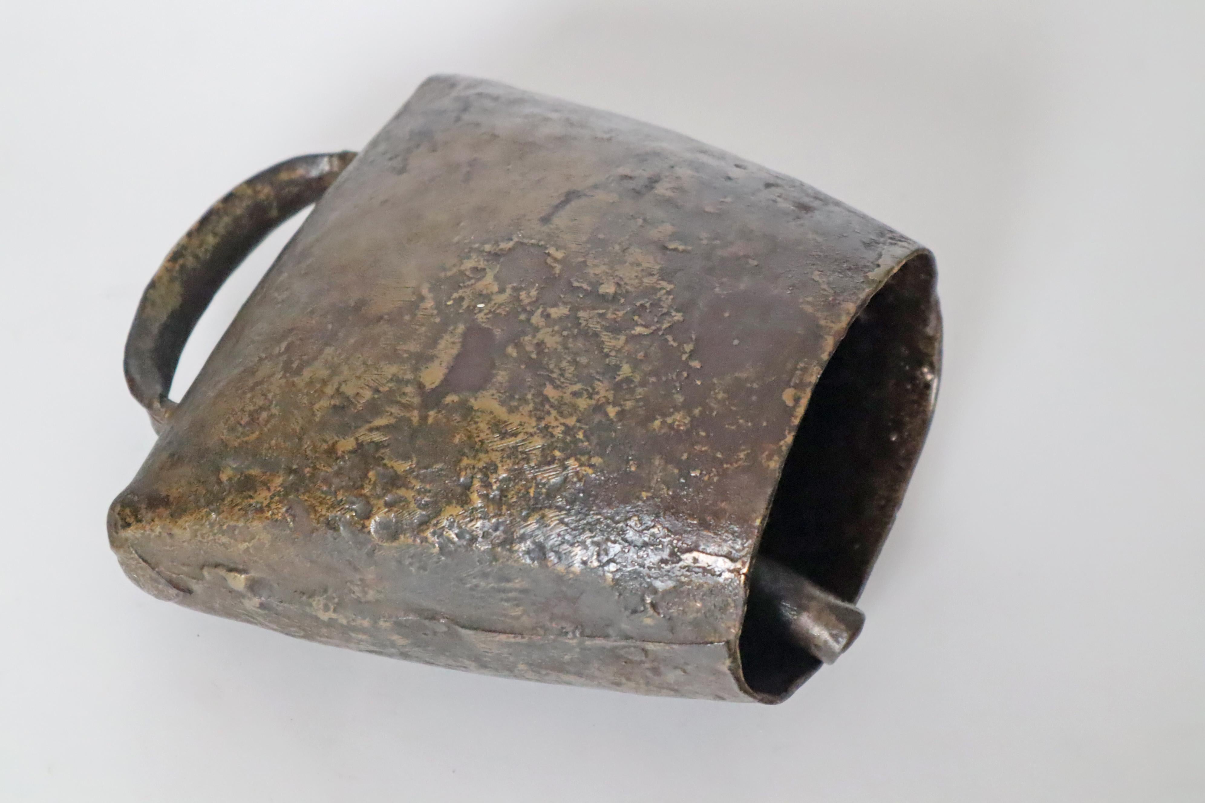 Antique Handmade Bronze Cowbell From Switzerland 1850s For Sale 6
