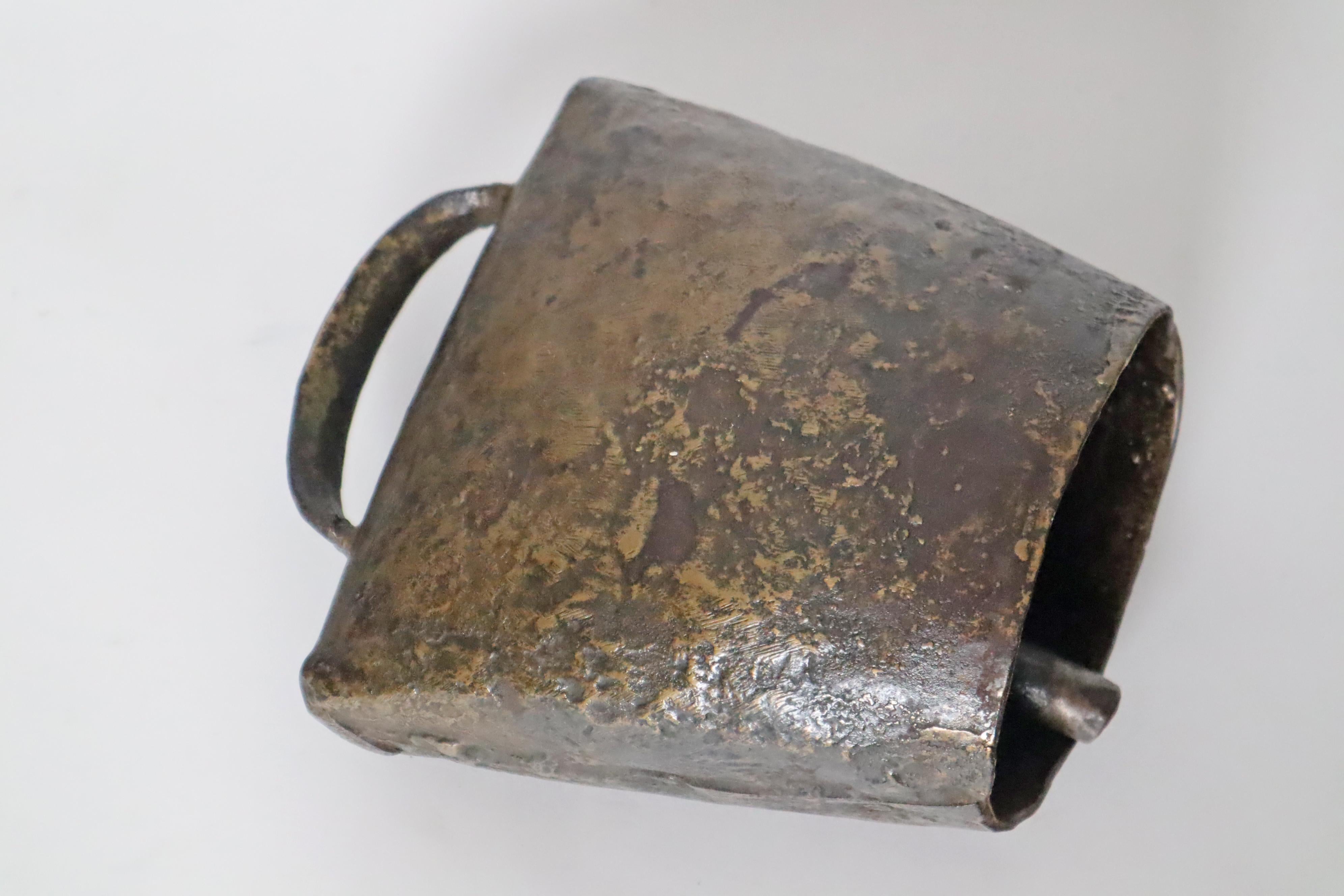 Antique Handmade Bronze Cowbell From Switzerland 1850s For Sale 7