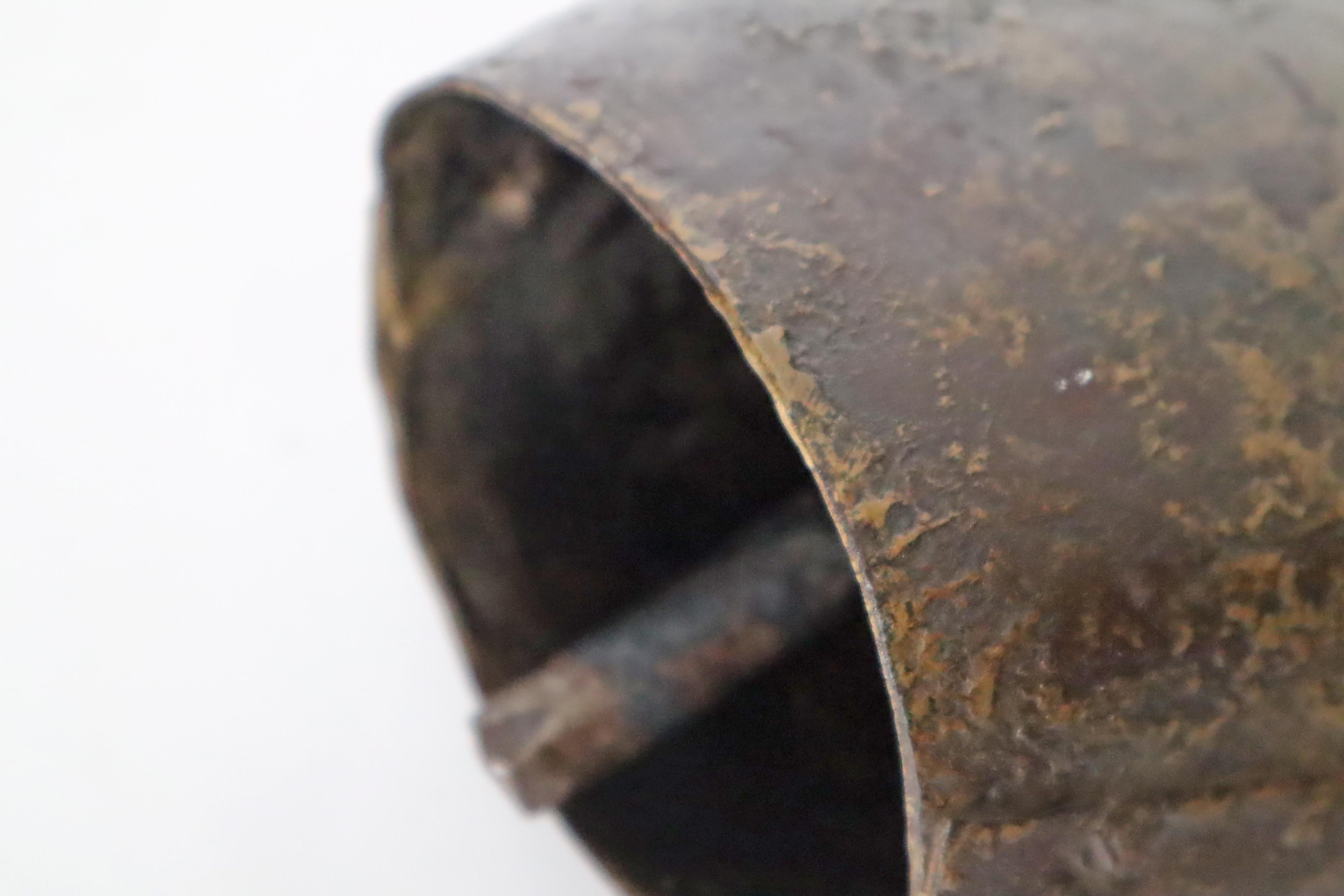 Mid-19th Century Antique Handmade Bronze Cowbell From Switzerland 1850s For Sale