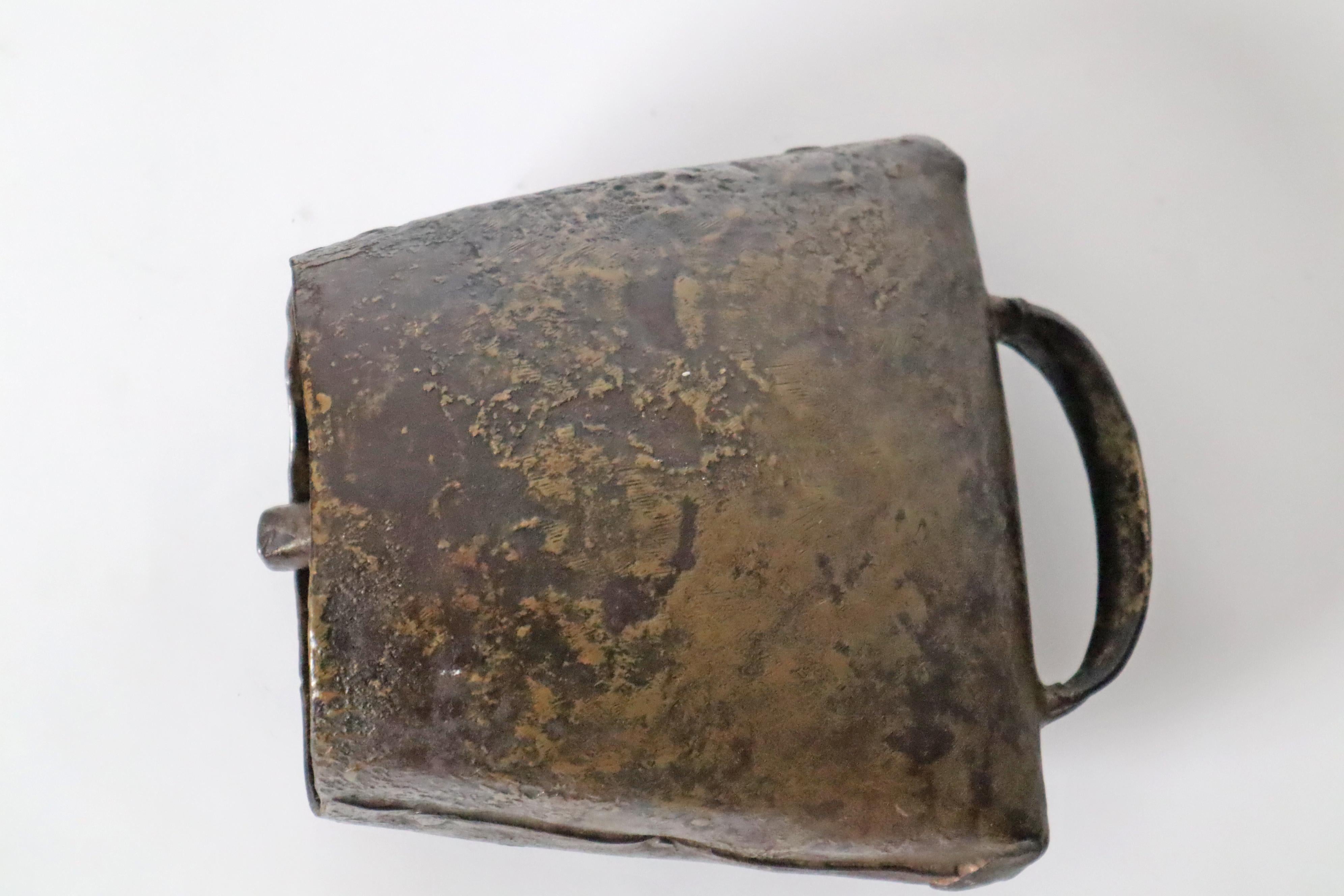 Antique Handmade Bronze Cowbell From Switzerland 1850s For Sale 2