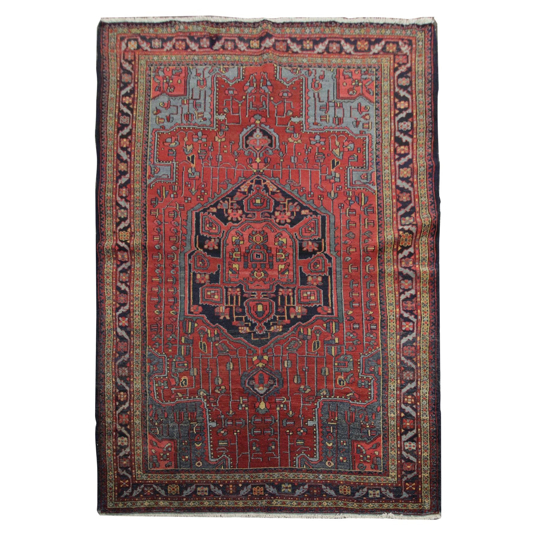 Antiker handgefertigter orientalischer Nord-West-Iran-Woll-Woll-Woll-Wollteppich im Angebot