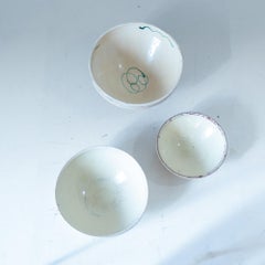 Antique Handmade Ceramic Bowls, Set of Three, Italy 1900 circa