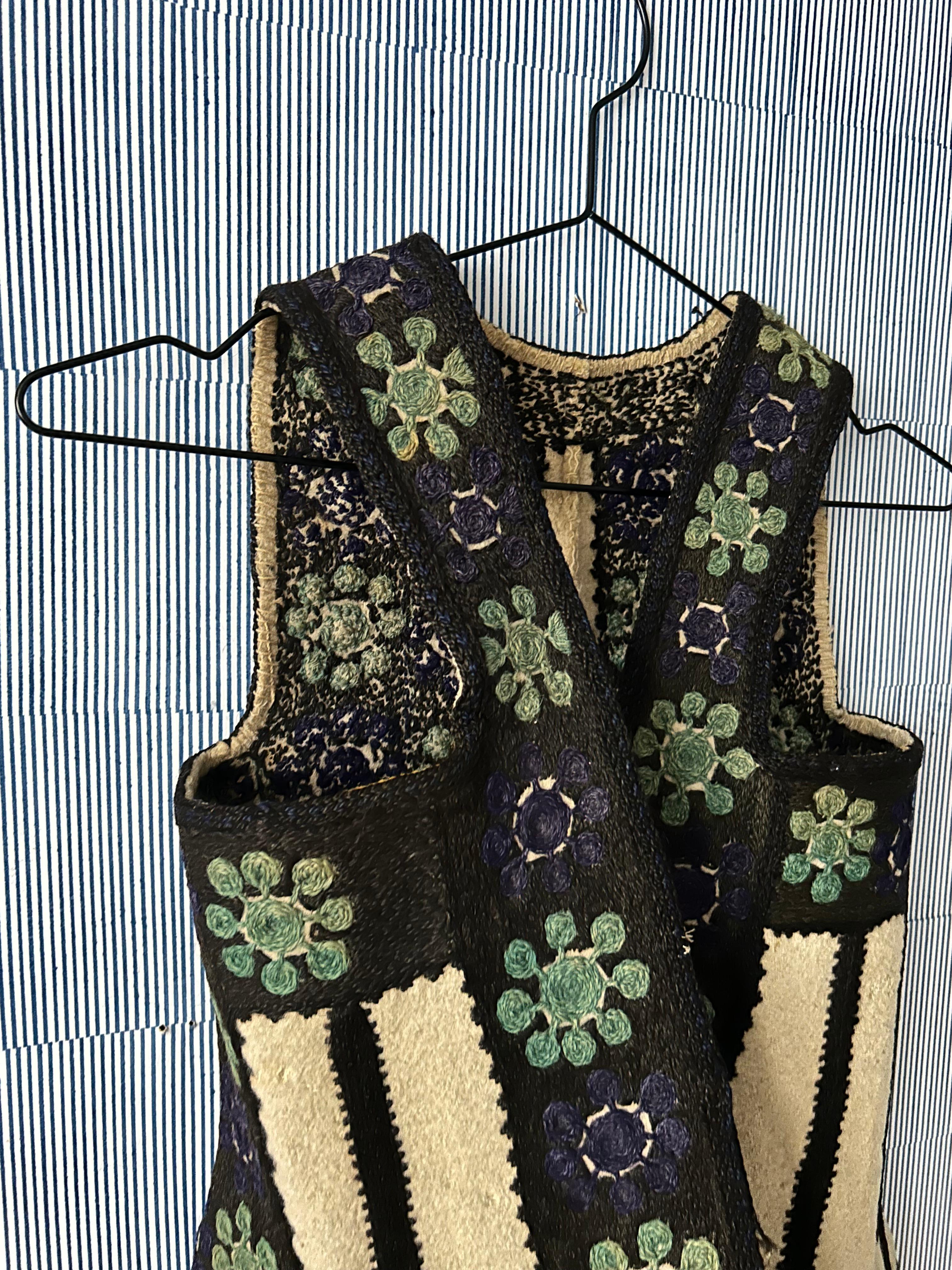 Hand-Crafted Antique Handmade Folklore Vest with Unique Details, Greece, 19th Century For Sale