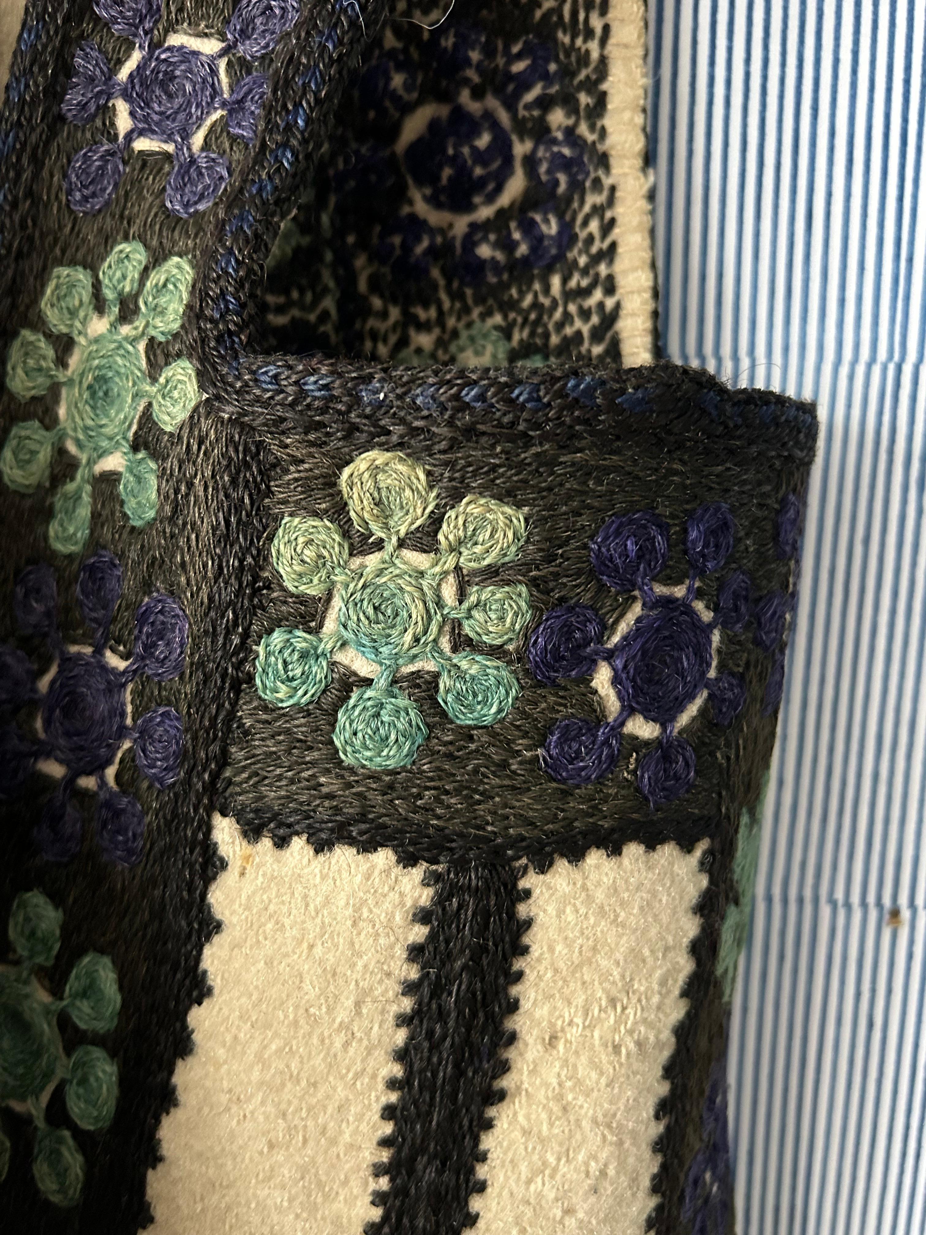 Wool Antique Handmade Folklore Vest with Unique Details, Greece, 19th Century For Sale