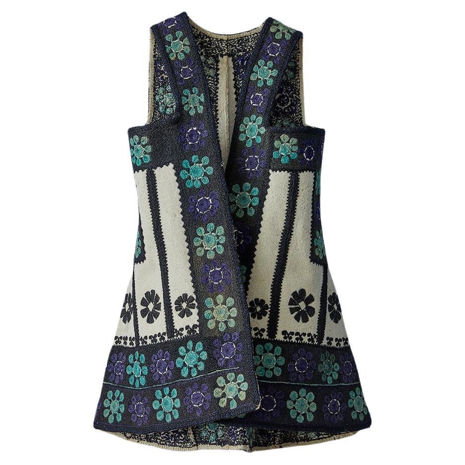 Antique Handmade Folklore Vest with Unique Details, Greece, 19th Century