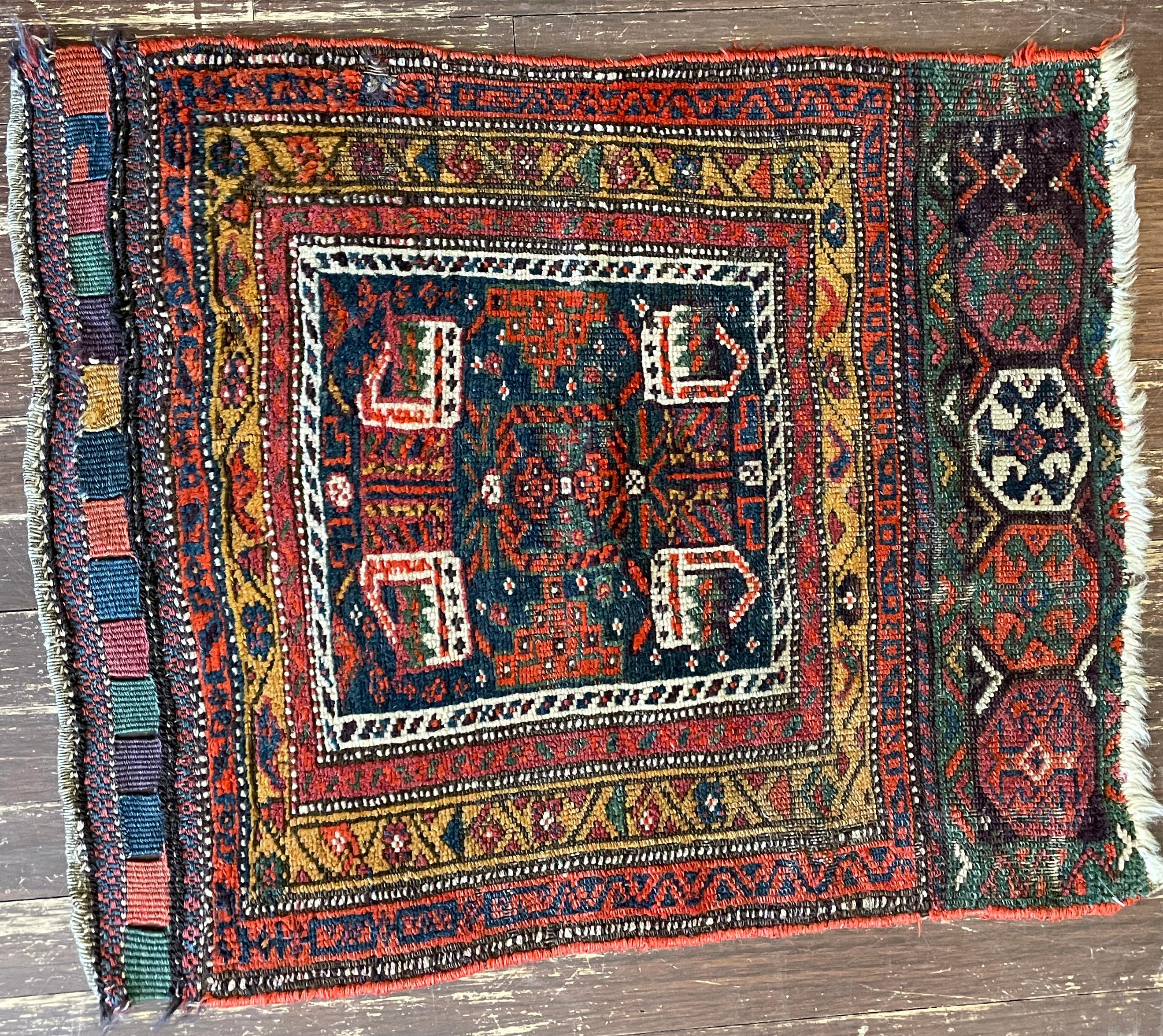 Hand-Woven Antique Handmade Kurdish Rug/Bag For Sale