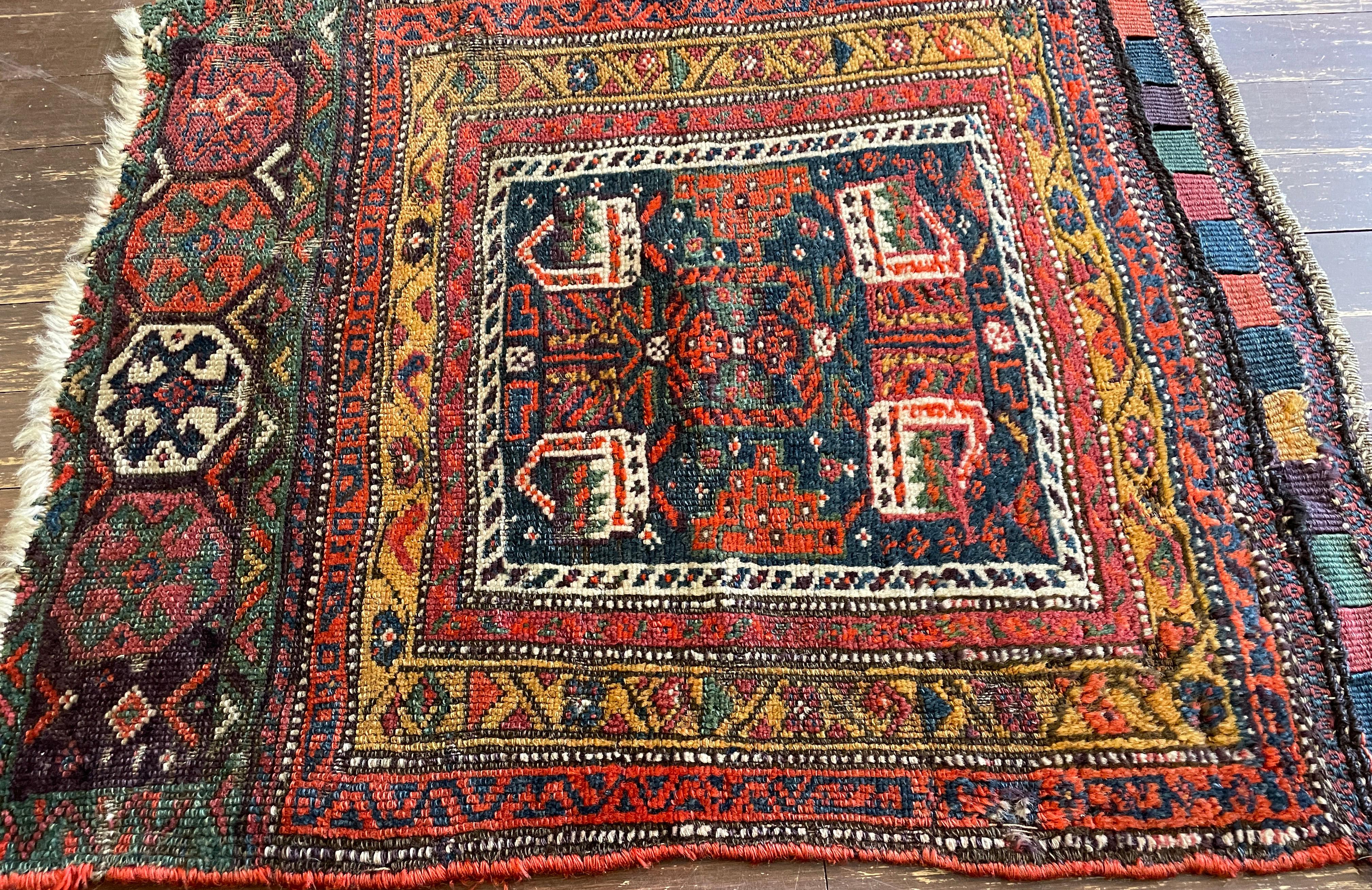 Antique Handmade Kurdish Rug/Bag In Good Condition For Sale In Evanston, IL