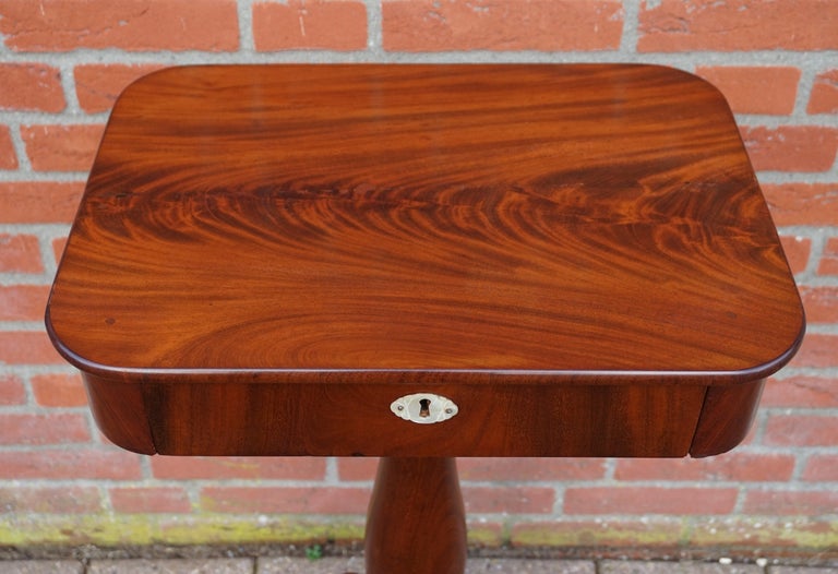 Handmade Antique Nutwood Workman s Table Sewing Cabinet Side