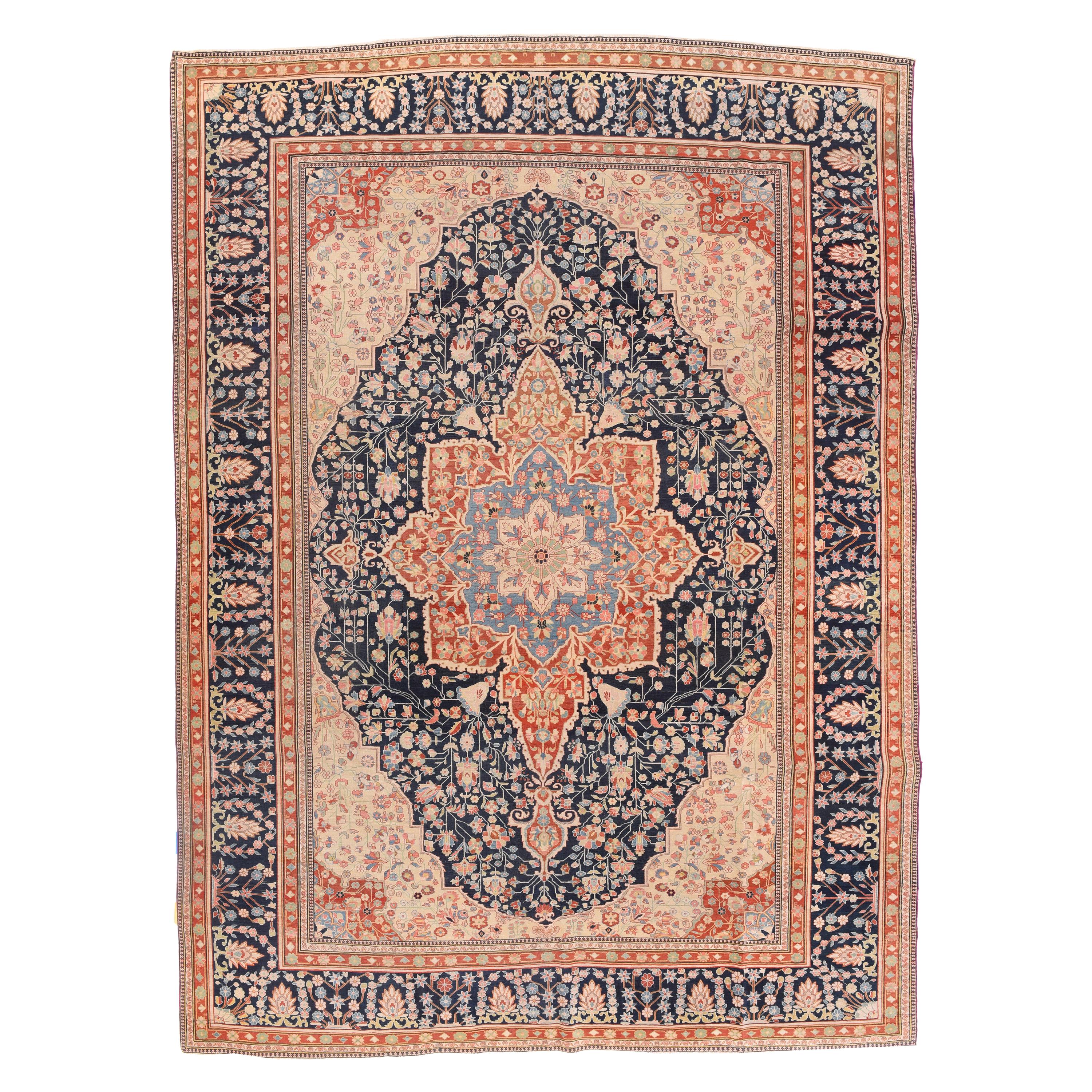Antique Rug, Persian Mohtasham Kashan, circa 1890 For Sale at 1stDibs