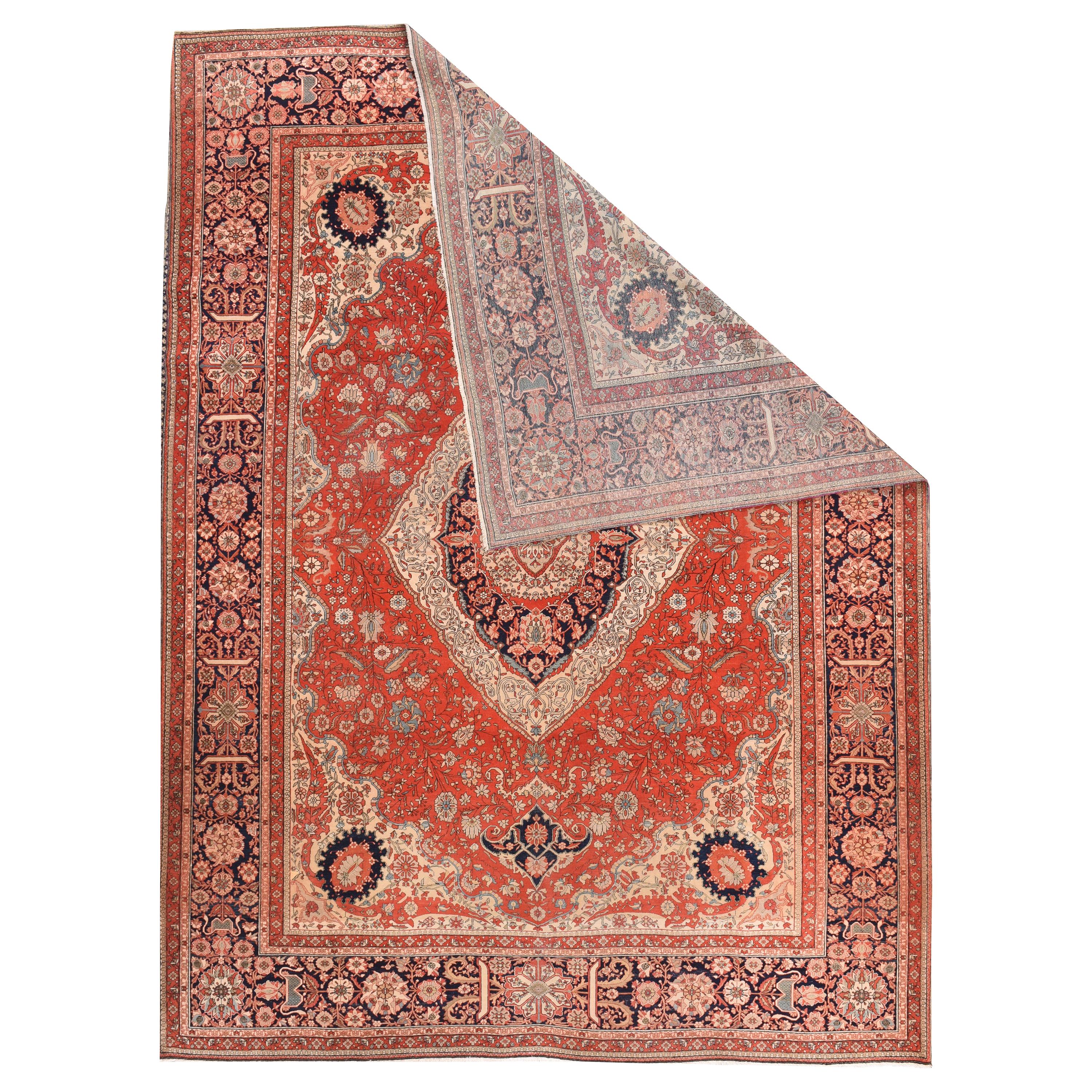 Antique Handmade Mohtasham Kashan Persian Rug For Sale at 1stDibs