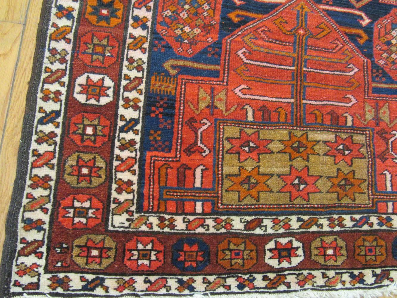 Hand-Knotted Antique Handmade Northwest Persian Runner Rug For Sale