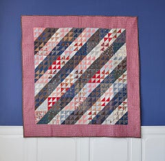 Antique Handmade Patchwork "Birds In The Air" Quilt, USA, 1890s