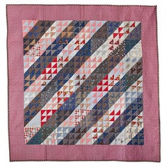 Antique Handmade Patchwork "Birds In The Air" Quilt, USA, 1890s