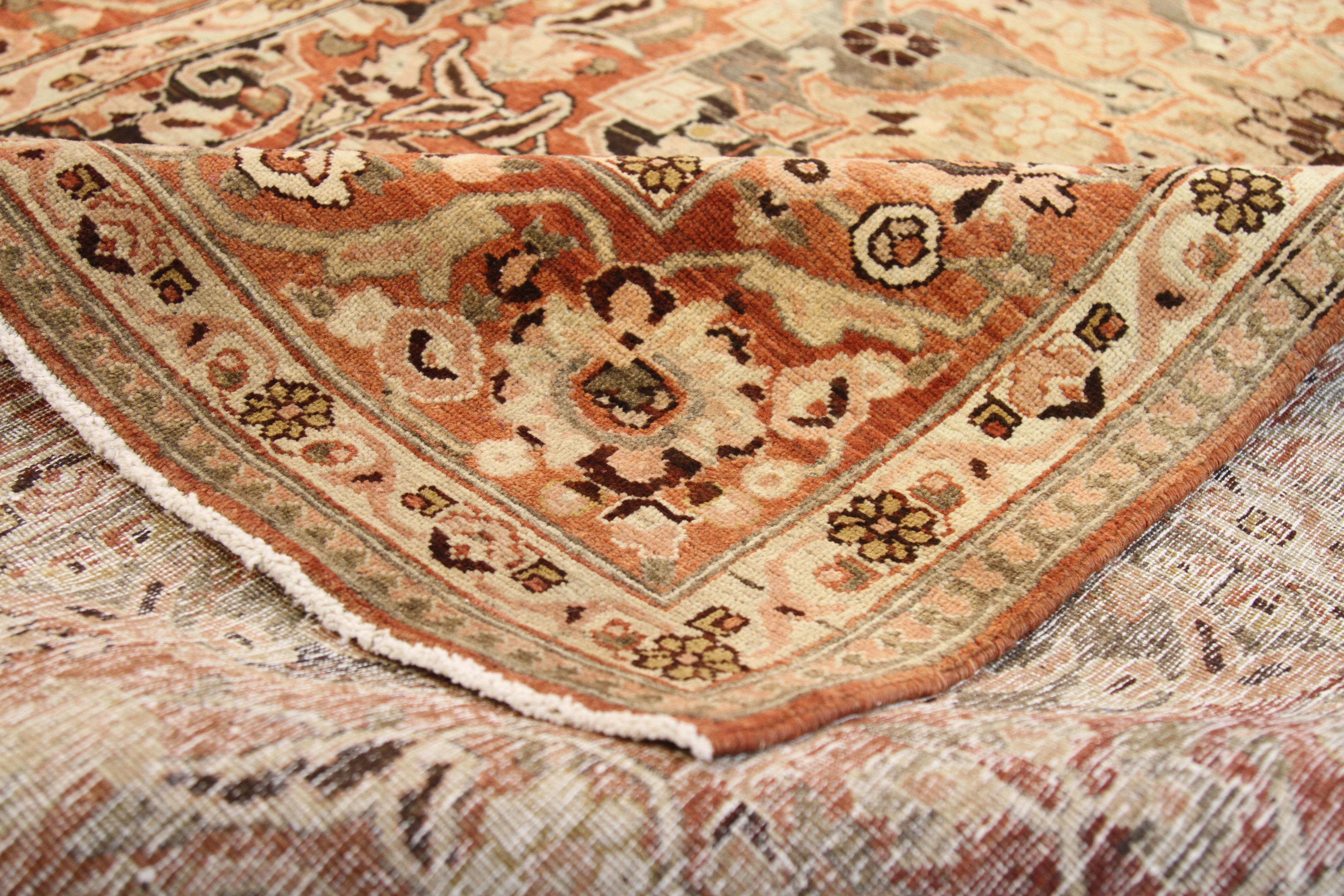 Hand-Woven Antique Handmade Persian Rug Bakhtiari Design For Sale