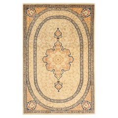 Retro Handmade Persian Rug Kashan Design