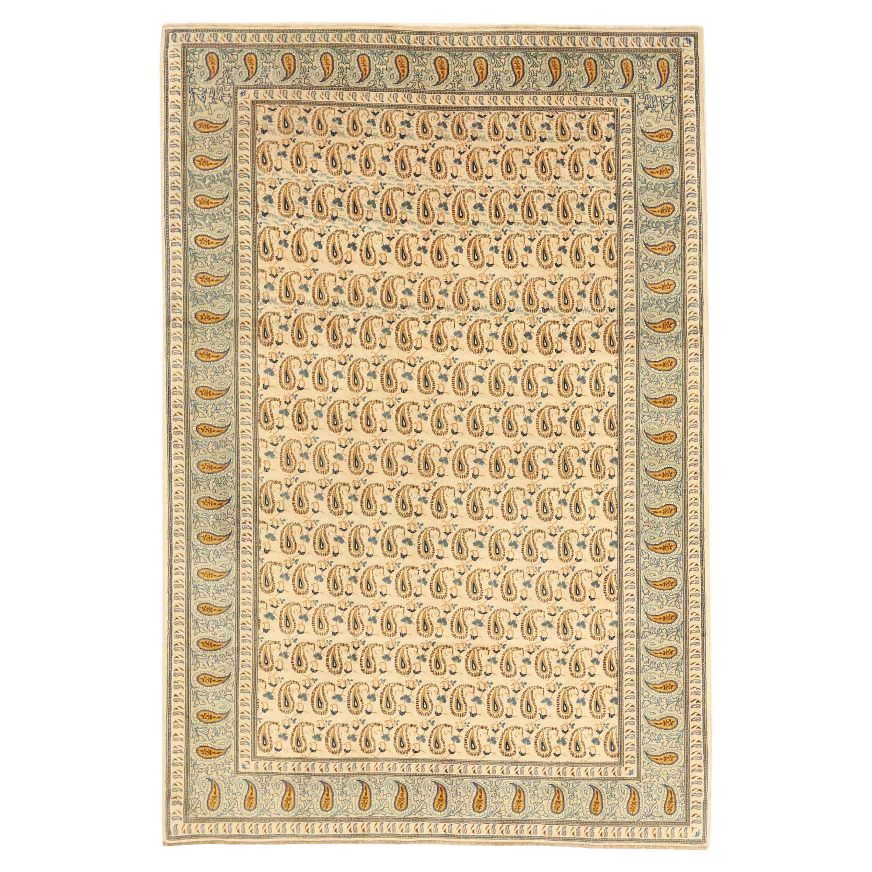 Antiker handgefertigter persischer Teppich im Kashan-Design