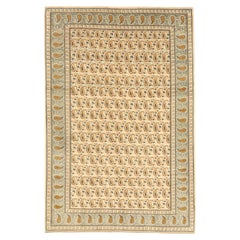 Antiker handgefertigter persischer Teppich im Kashan-Design