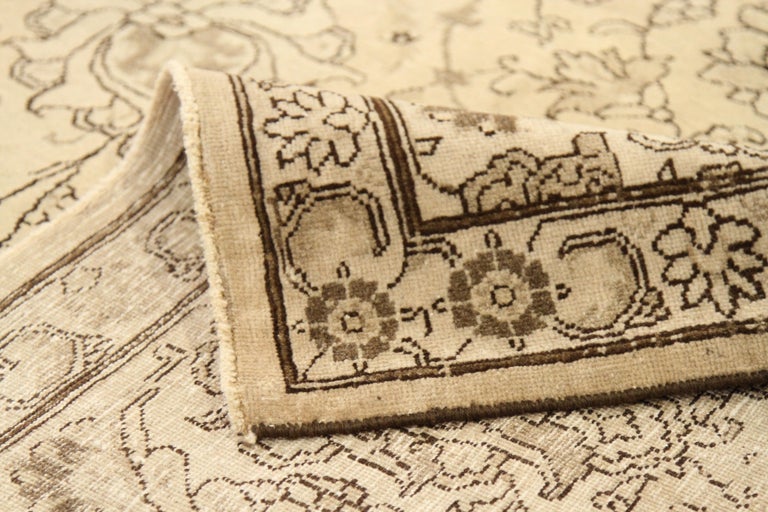 Antique Handmade Persian Rug Tabriz Design For Sale at 1stDibs