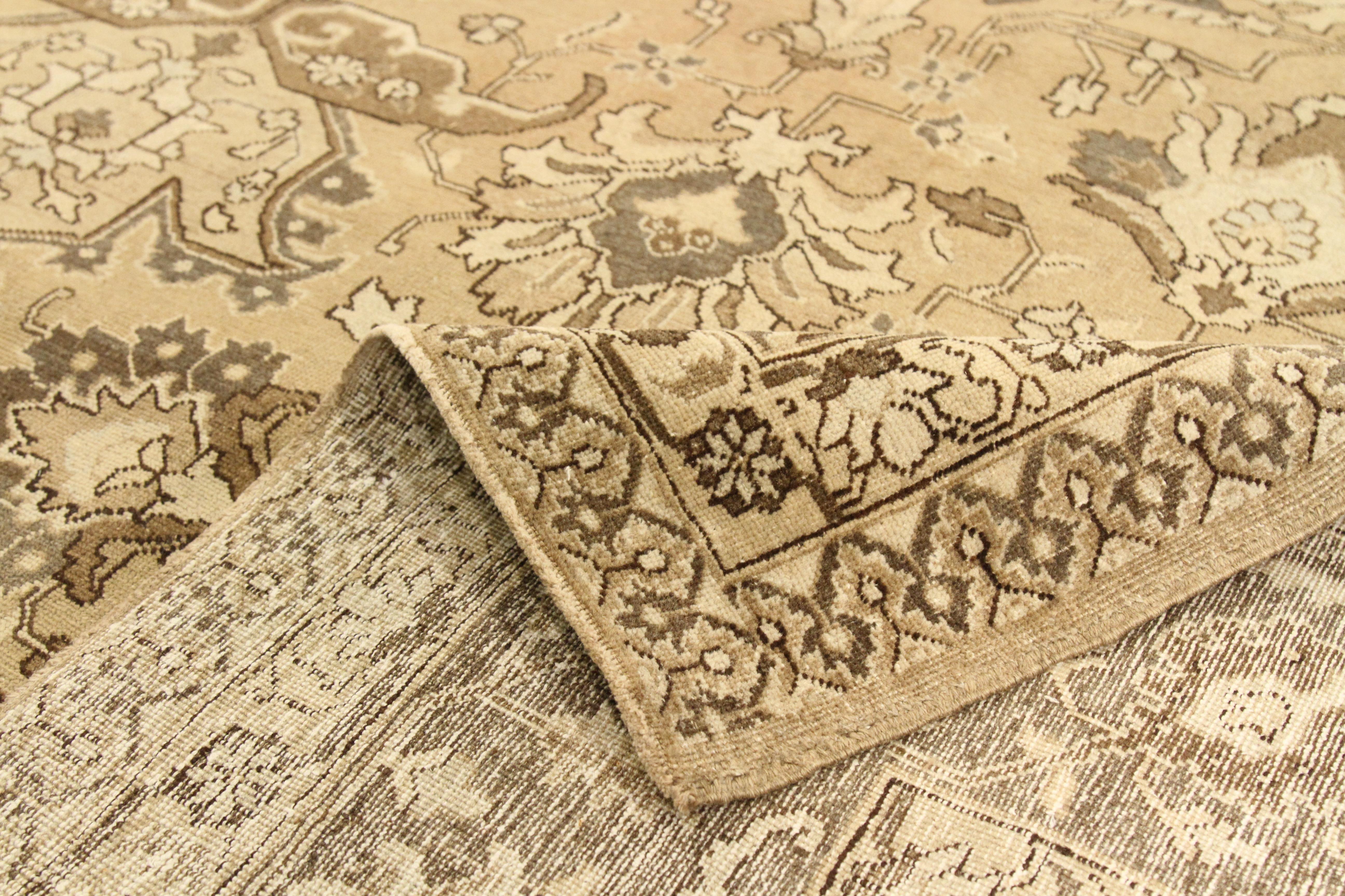 Hand-Woven Antique Handmade Persian Rug Tabriz Design For Sale