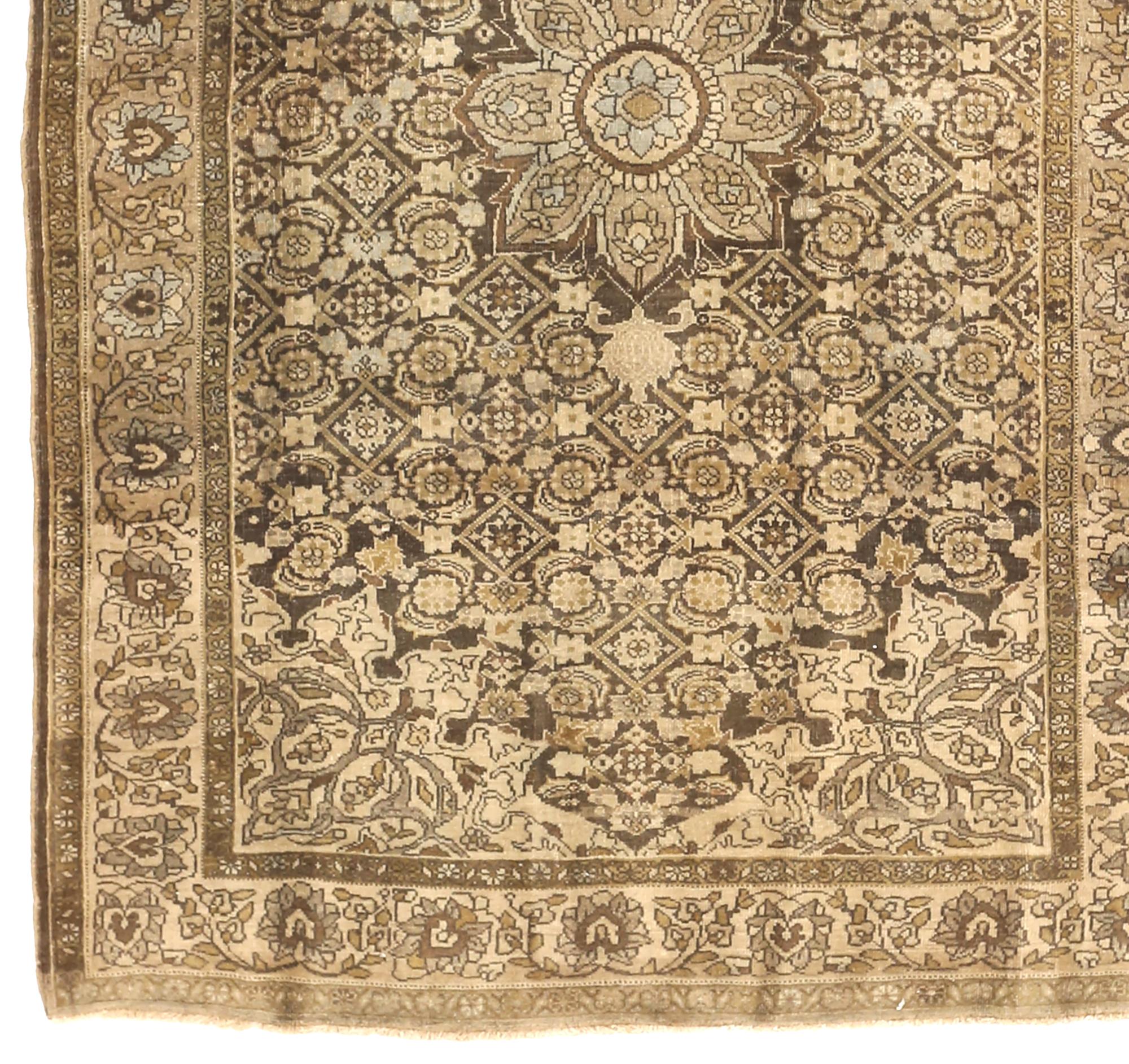 Other Antique Handmade Persian Tribal Rug Bijar Design For Sale