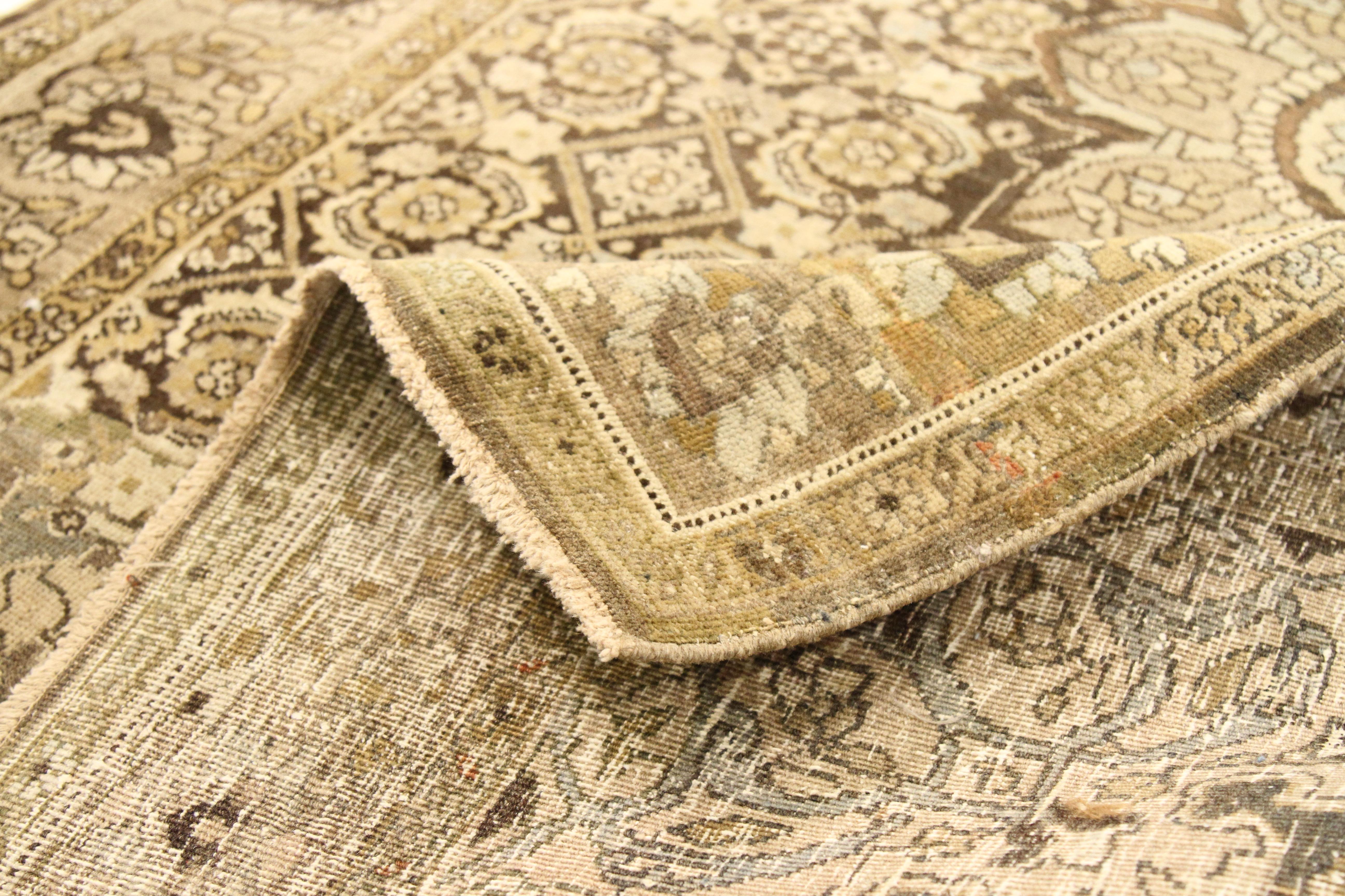 Hand-Woven Antique Handmade Persian Tribal Rug Bijar Design For Sale