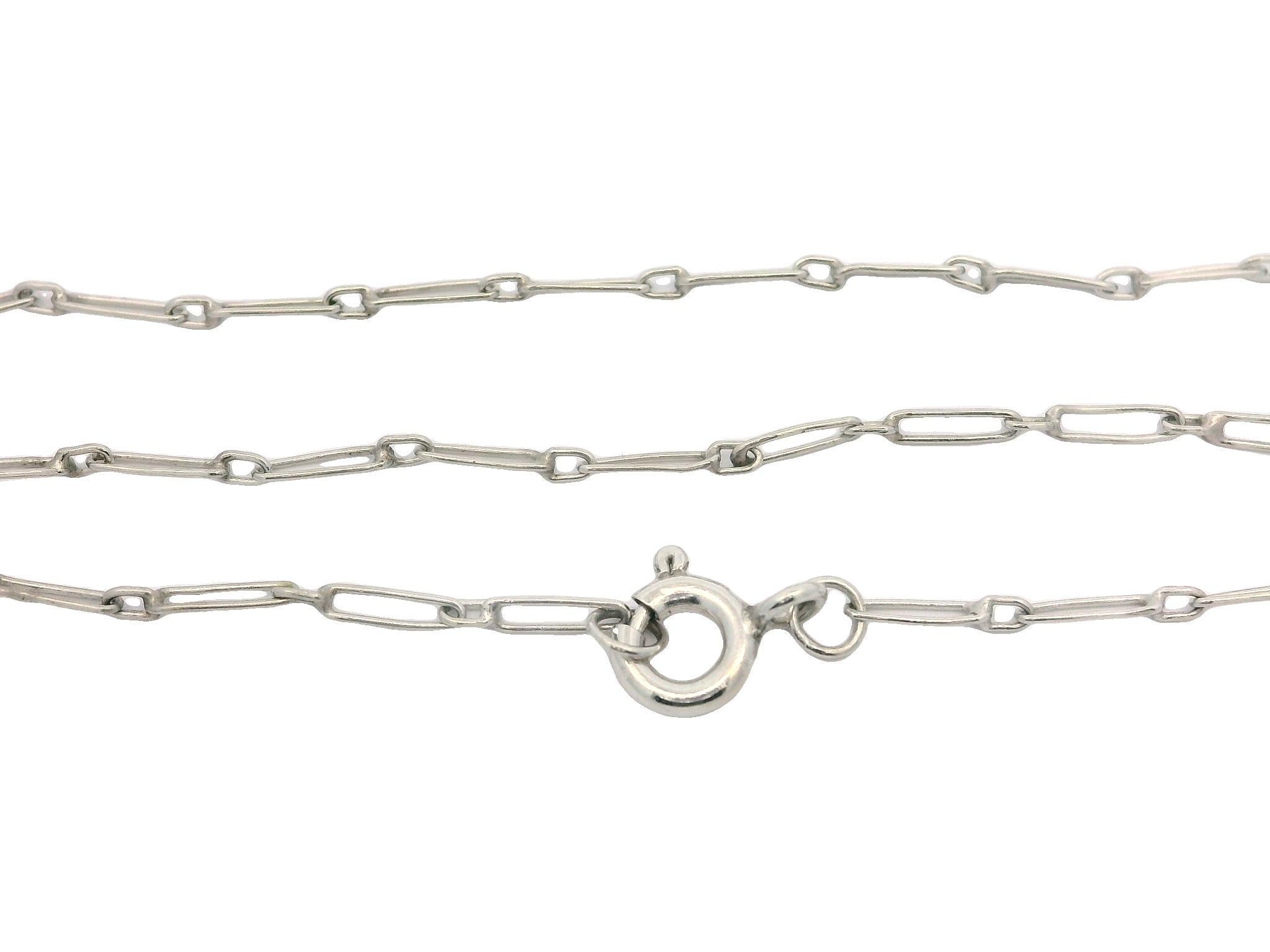 Collar Colgante Solitario Antiguo de Platino Hecho a Mano GIA 0.51ct Diamante Antiguo en venta 2
