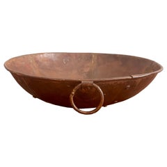 Antique Handmade Riveted Copper Bowl
