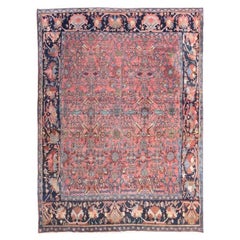 Antique Handmade Rug, Classic Design with Pink and Blue. 4, 00 x 3, 00 m