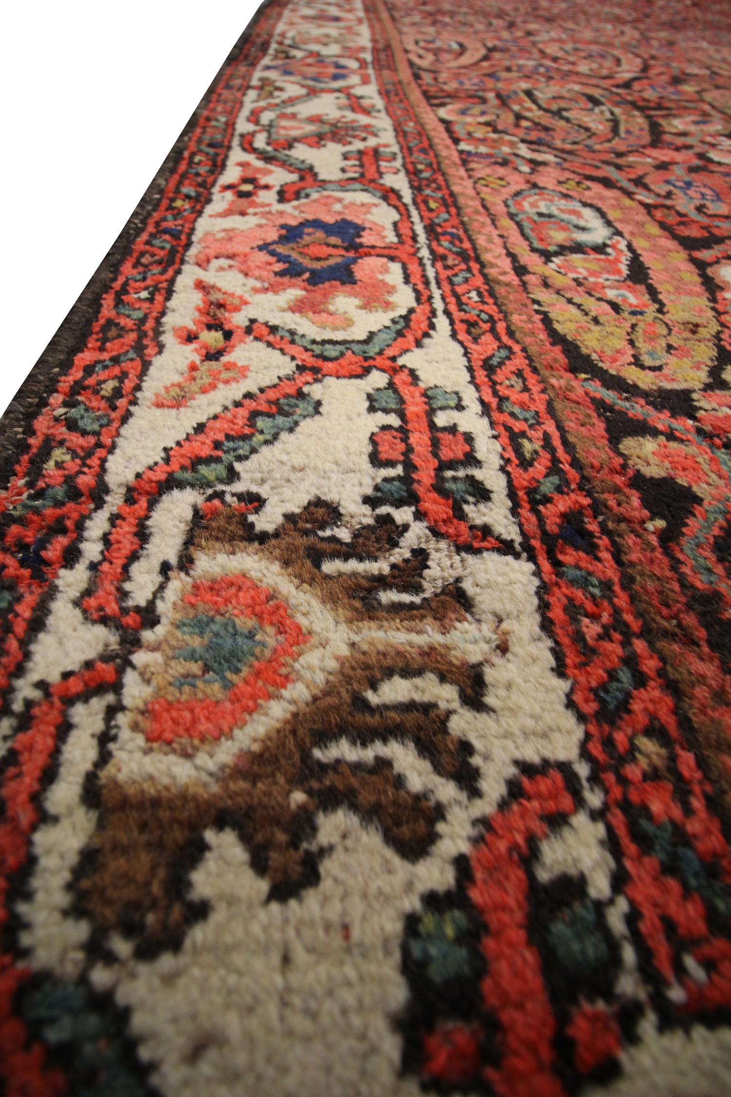 Antique Handmade Rug, Traditional Paisley Design Oriental Wool Rug 4