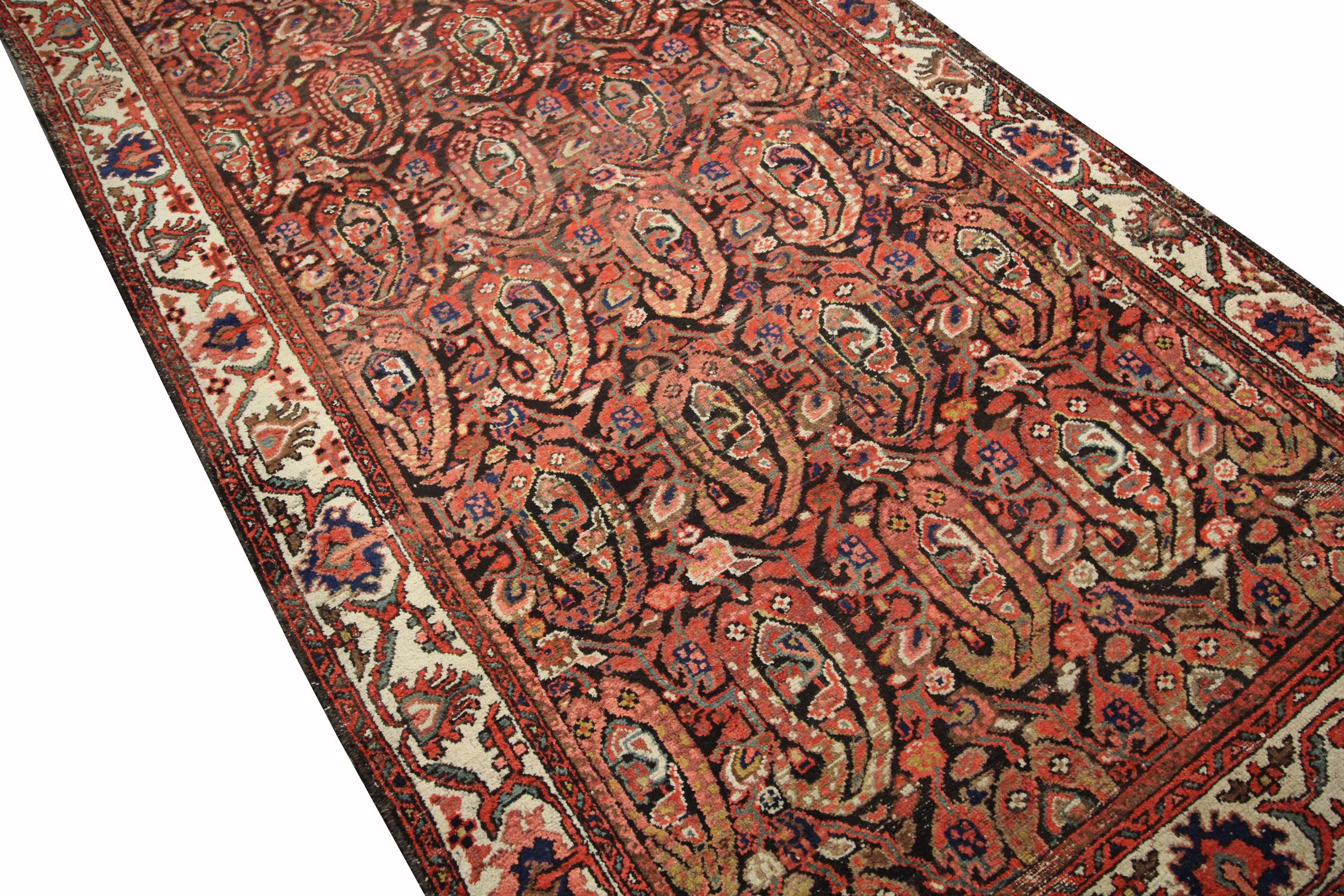 Azerbaijani Antique Handmade Rug, Traditional Paisley Design Oriental Wool Rug