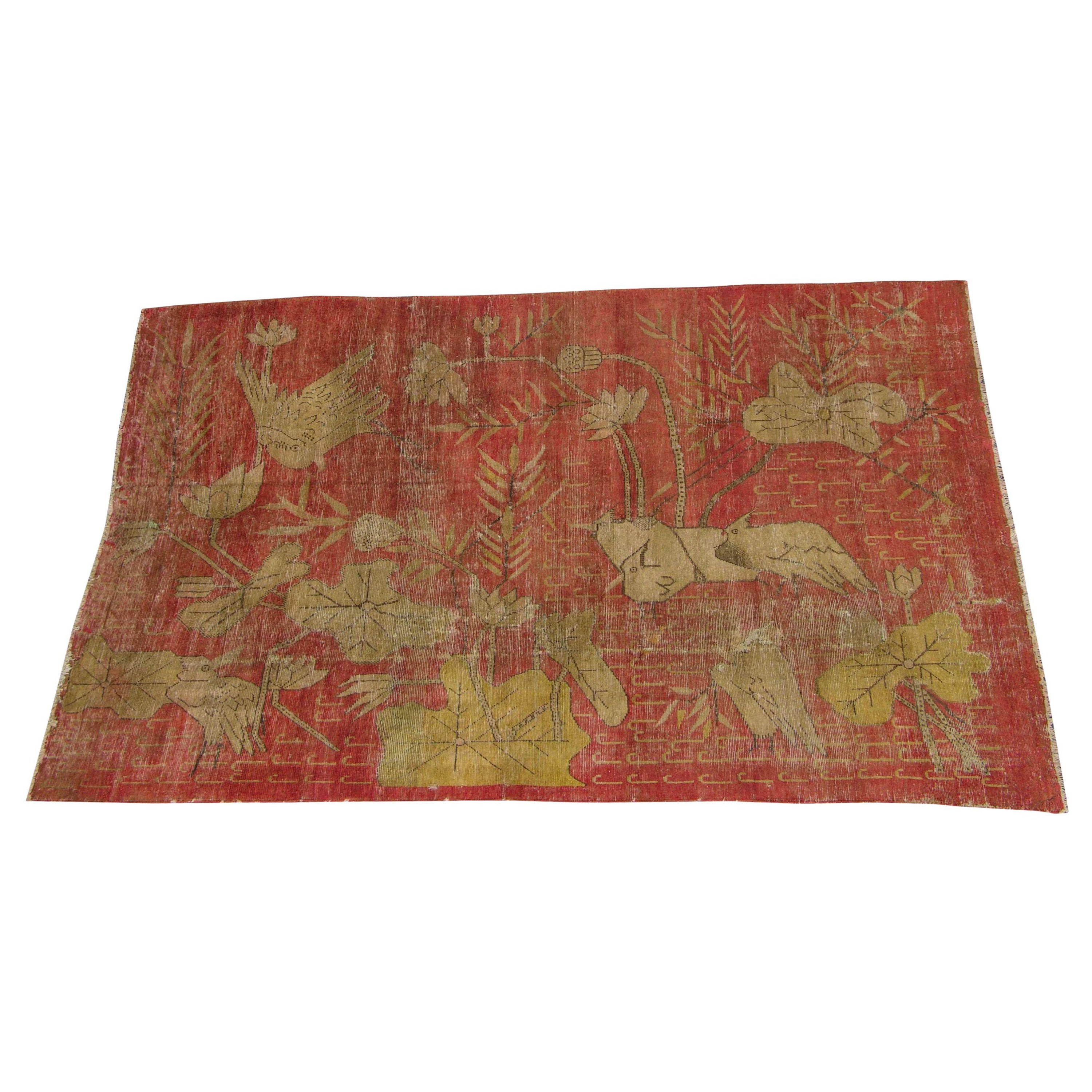 Tappeto antico Samarcanda fatto a mano 8'6'' X 5'3''