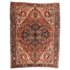 Antique Persian Heriz Area Rug