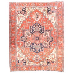 Antique Handmade Serapi Persian Rug