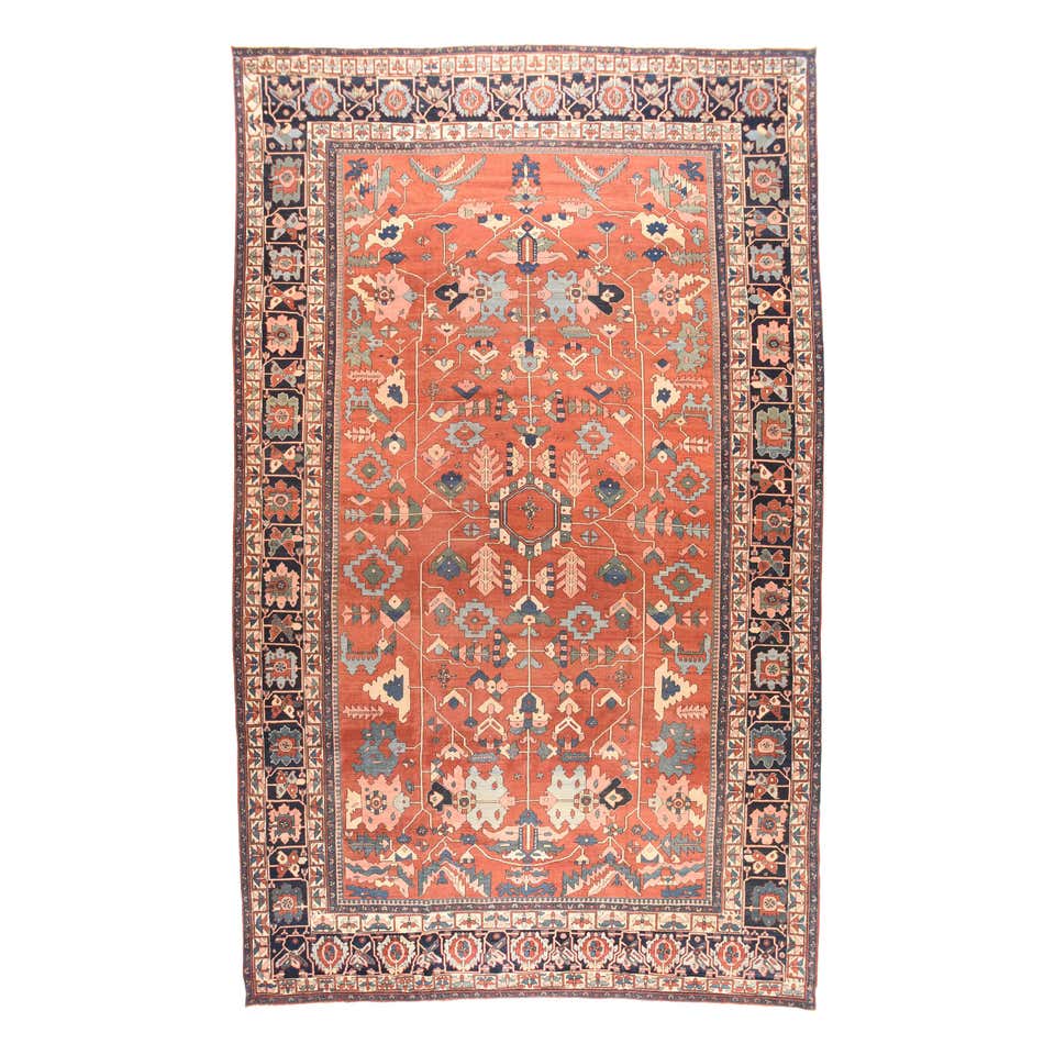 Antique Area Rug Serapi Design For Sale at 1stDibs