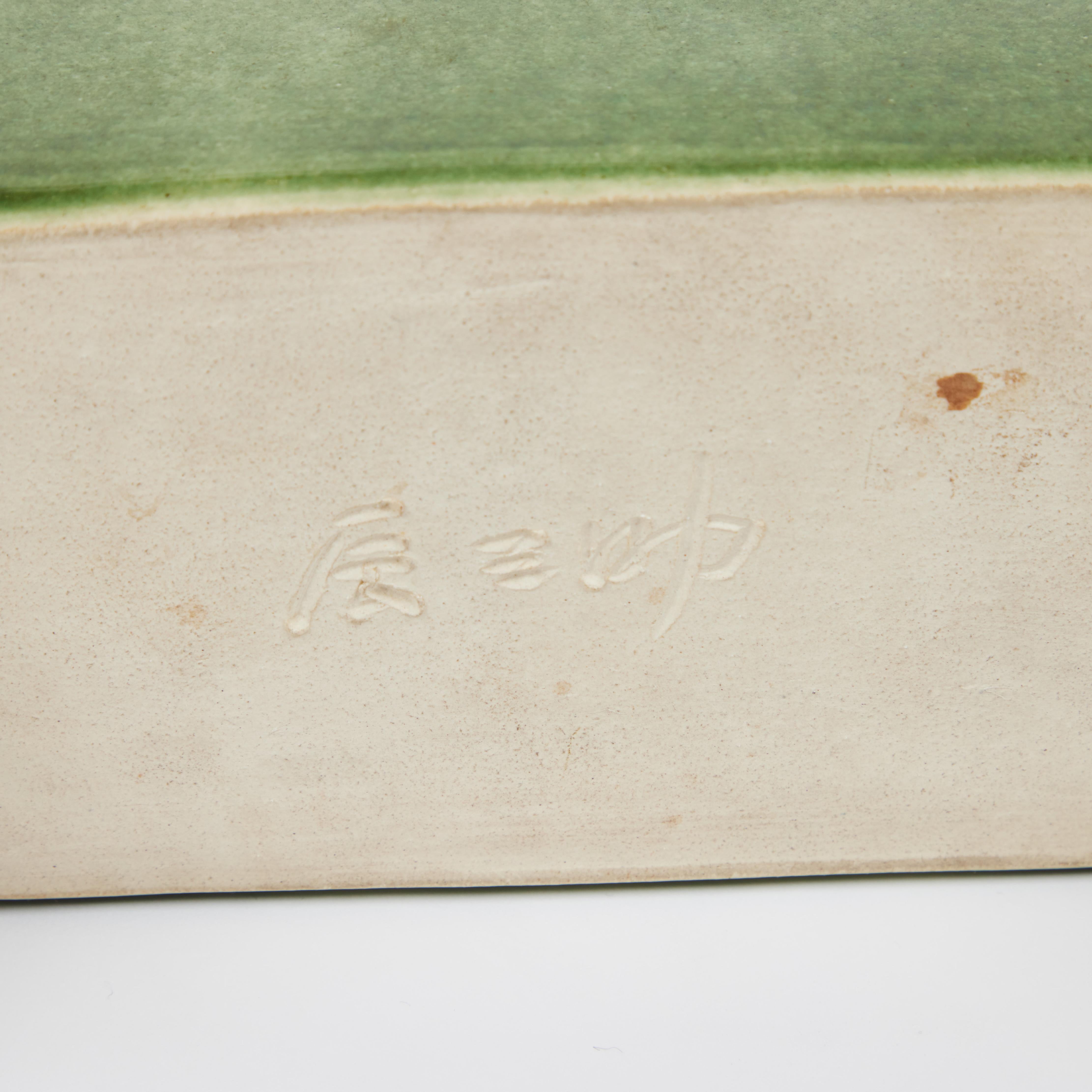 Antikes handgefertigtes Ikebana-Gefäß aus Keramik imlab-Stil, um 1920 im Angebot 4