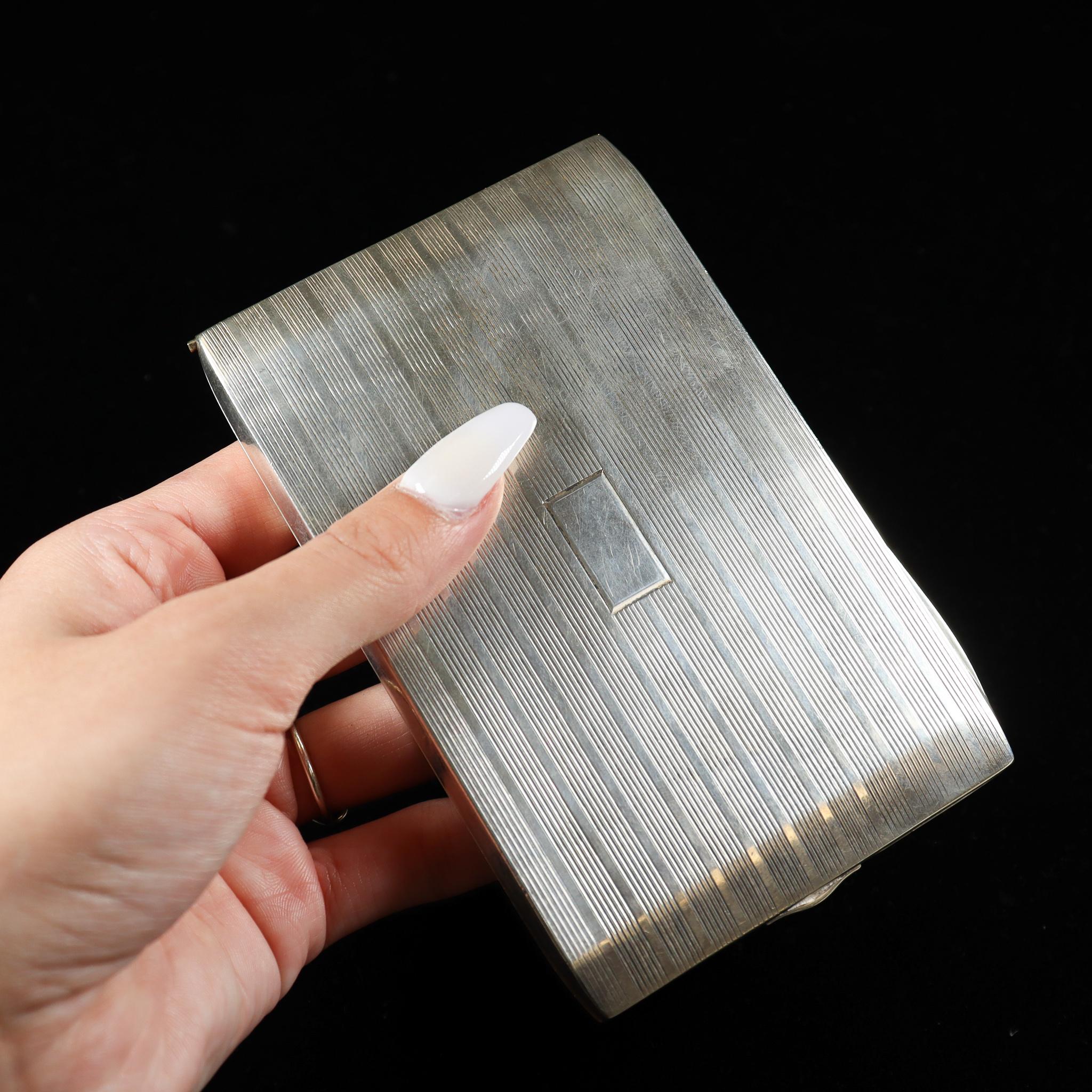Antique Handmade Sterling Silver Cigarette Case 2