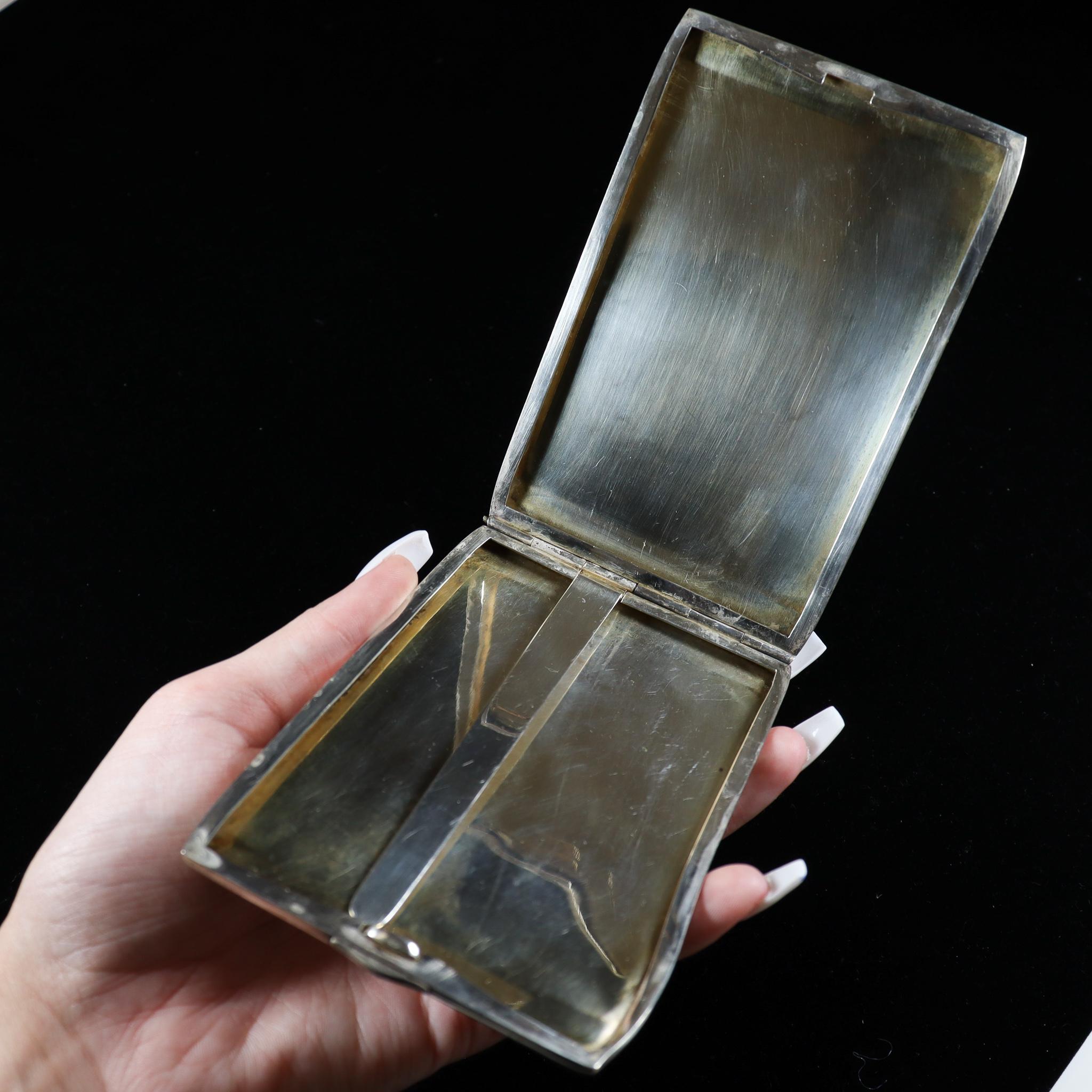 Antique Handmade Sterling Silver Cigarette Case 3