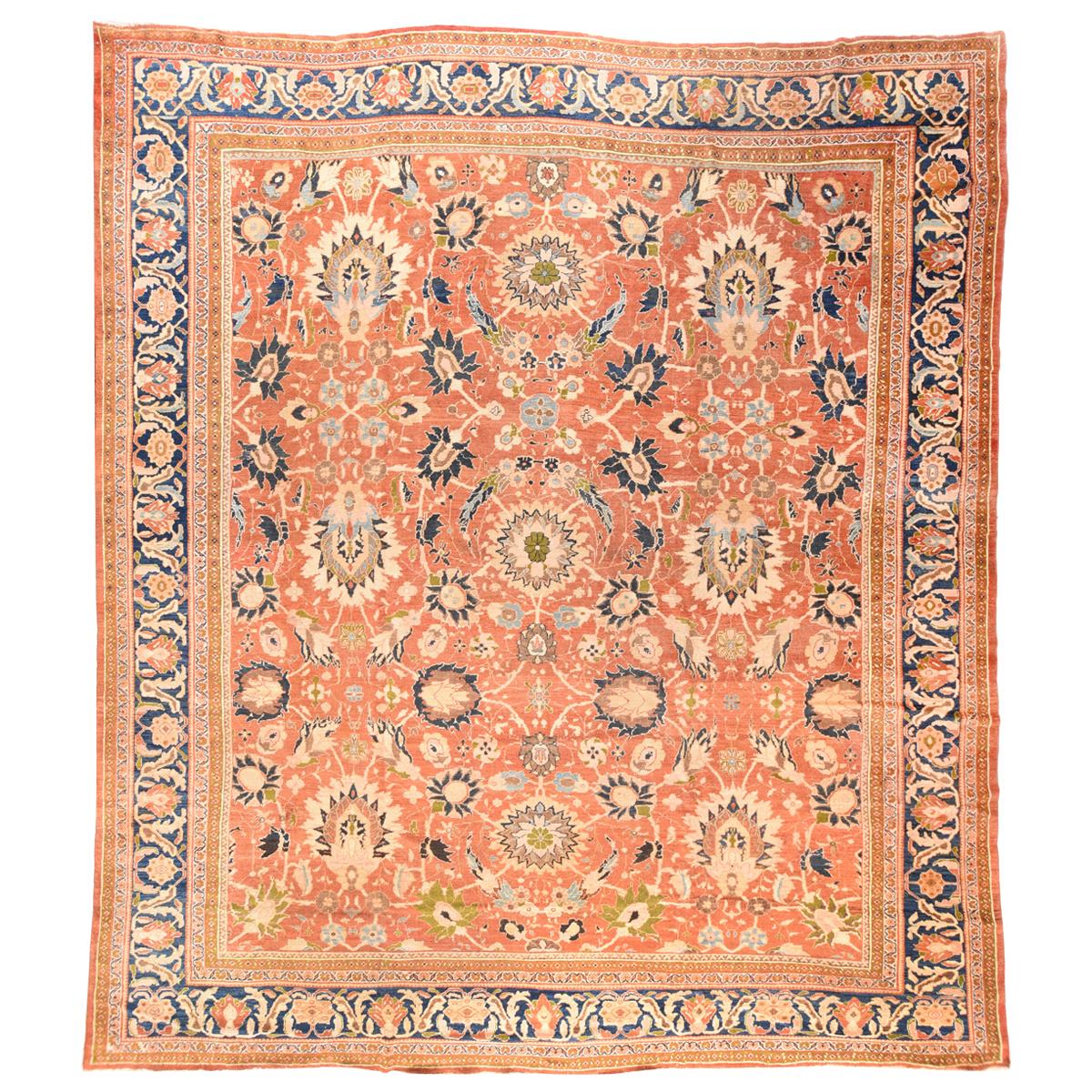 Antique Persian Sultanabad Area Rug For Sale at 1stDibs