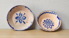 Antique Handmade Terracotta Ceramic Lebrillos Bowls Fajalauza, Granada Spain XIX