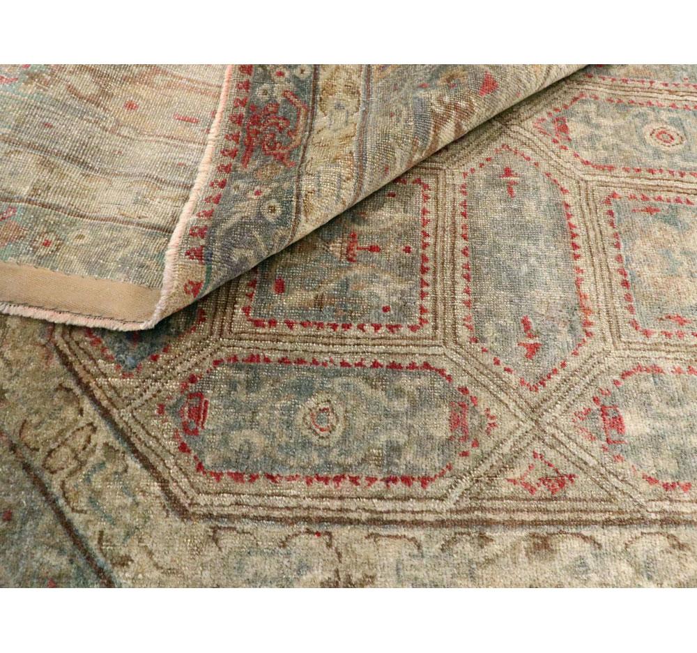 Antique Handmade Turkish Herekeh Accent Rug For Sale 3